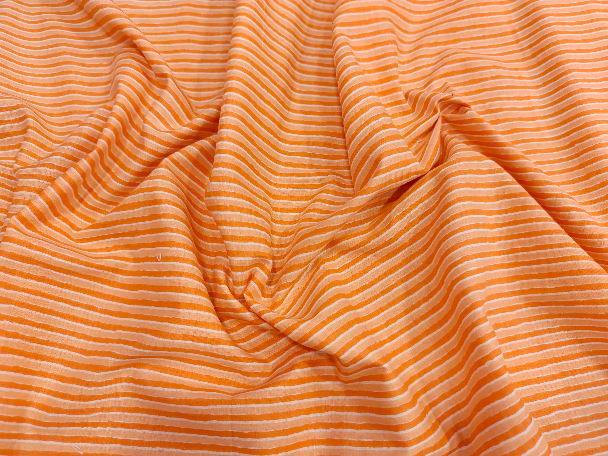 Peach stripes cotton fabric