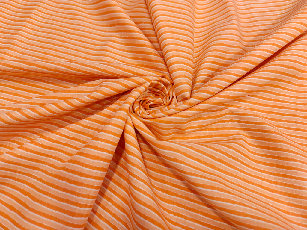 Peach stripes cotton fabric
