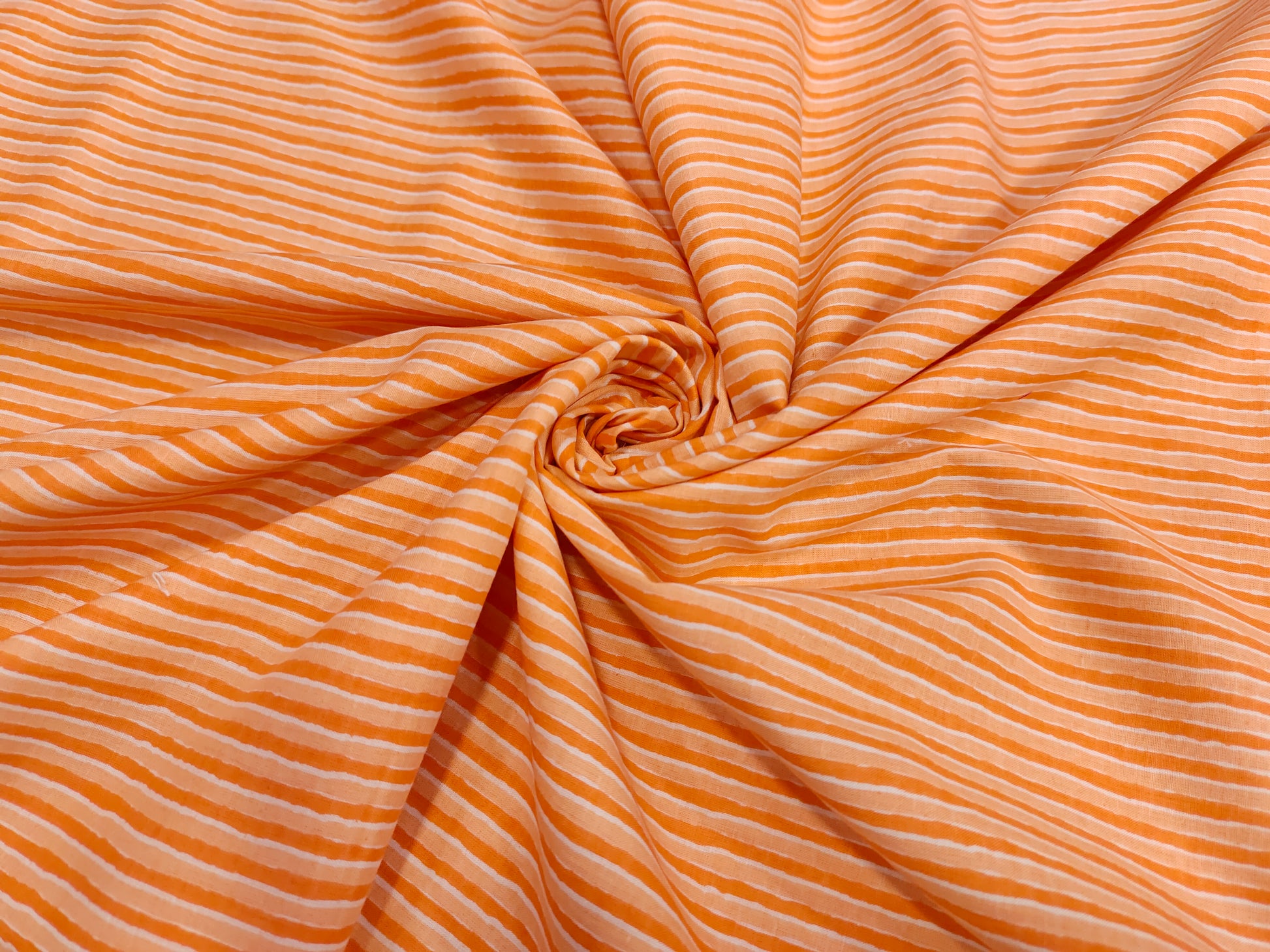 Peach stripes cotton fabric