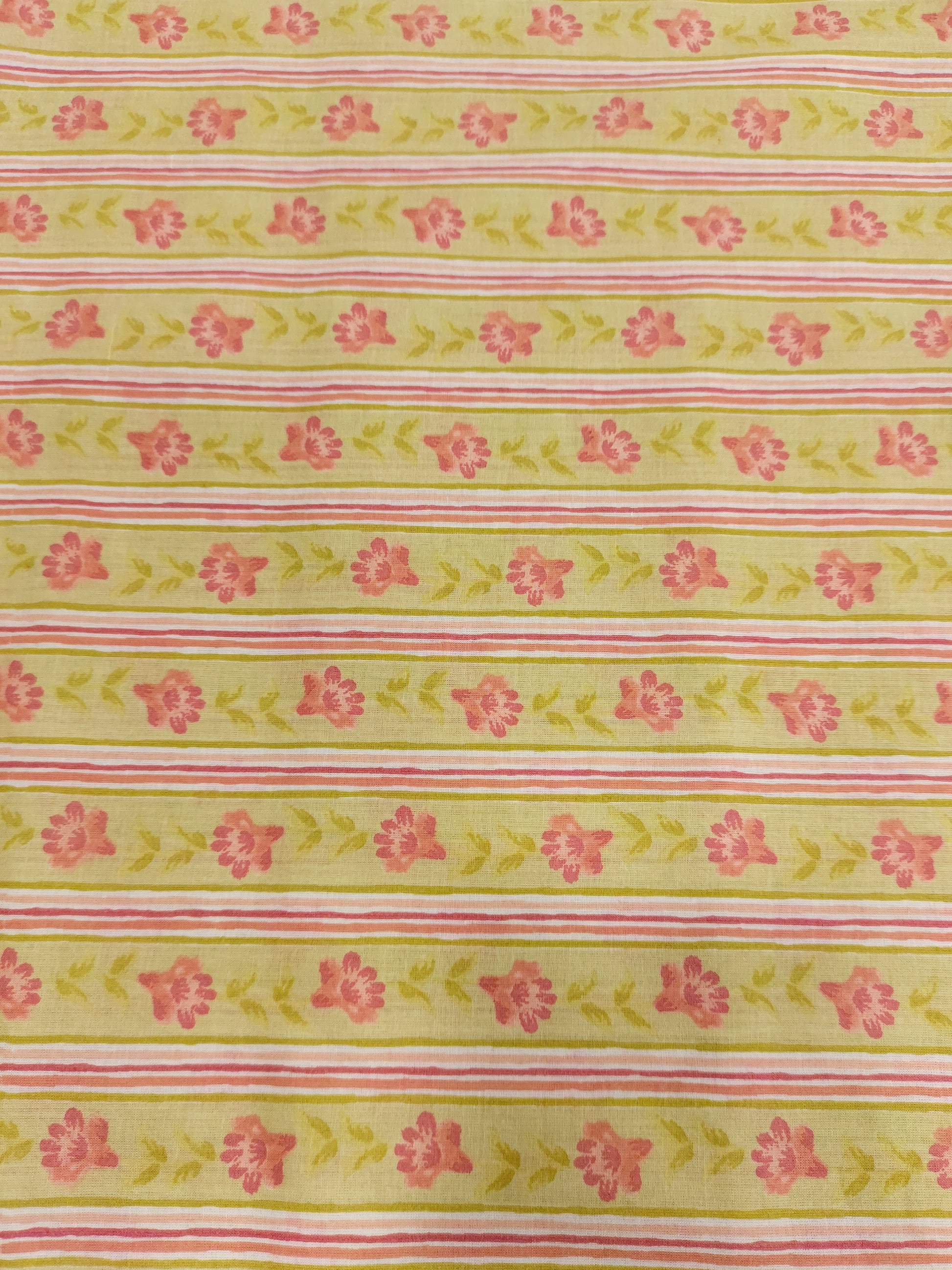 Yellow and peach stripes print