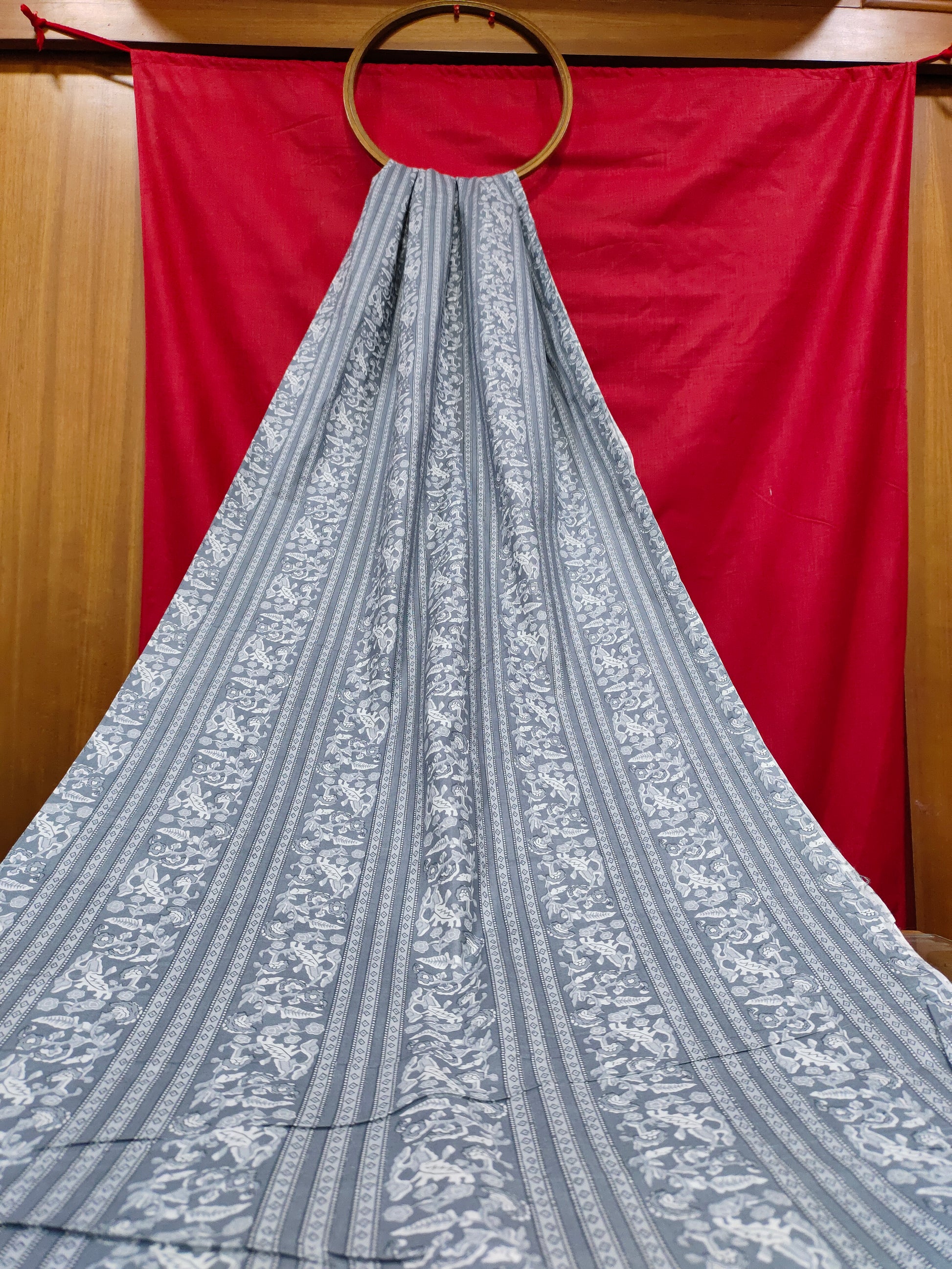 Grey cotton screen print