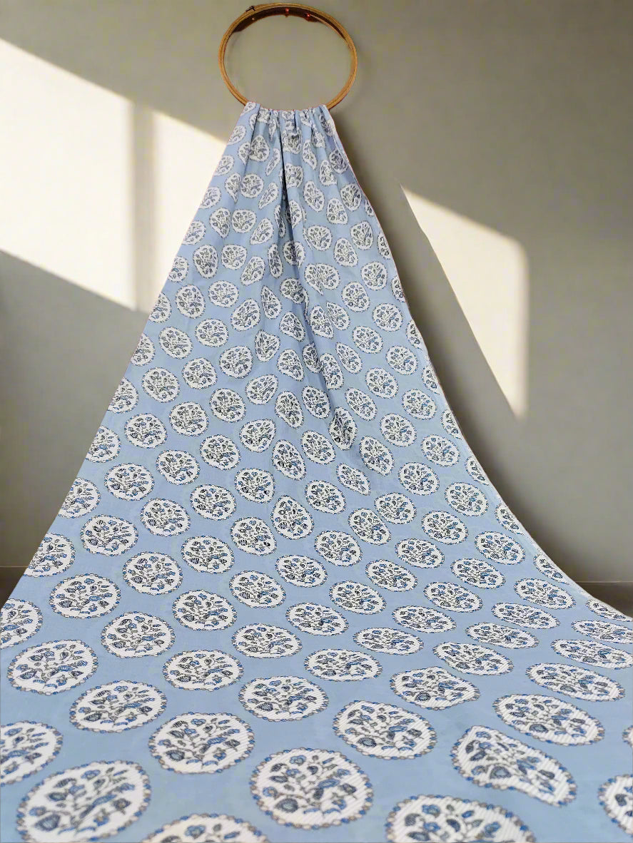 Cotton screen print blue color