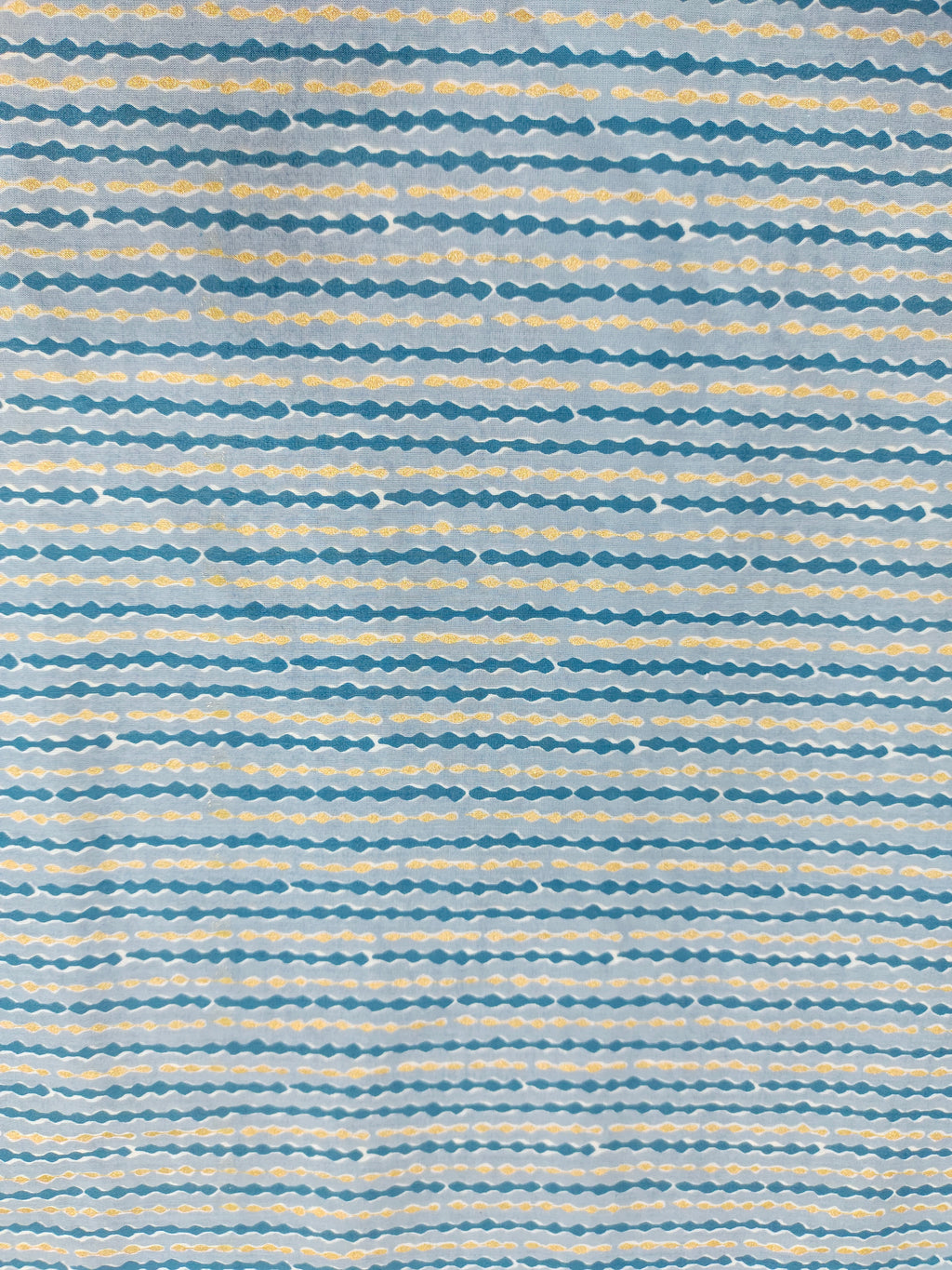 Cotton screen print blue with little gold