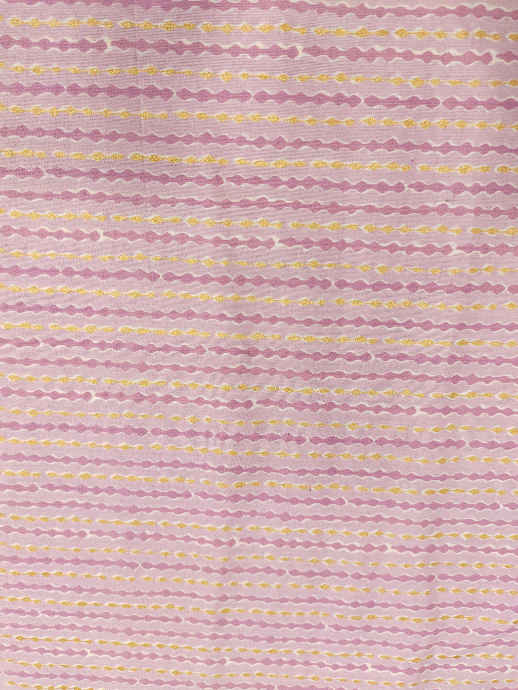 cotton screen print pink with little gold