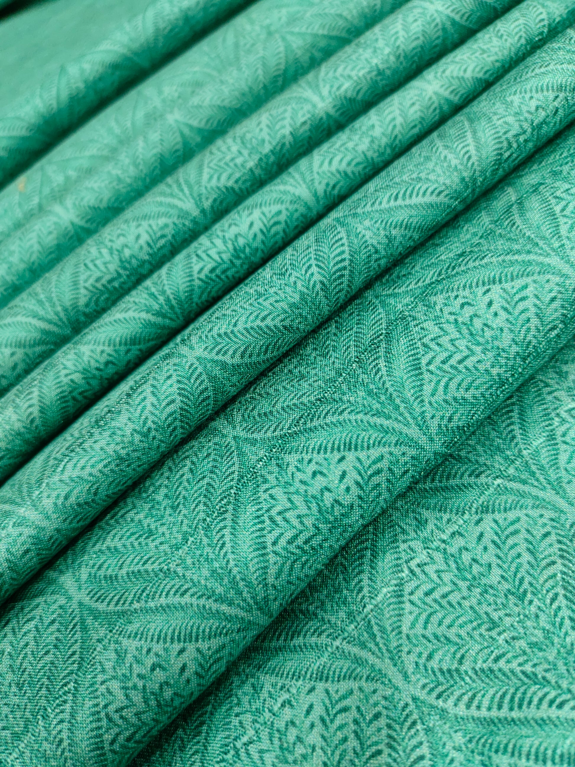 Green mysore silk fabric