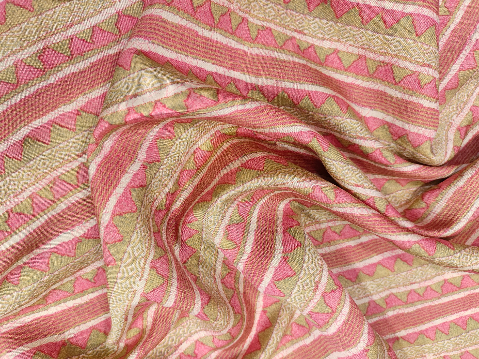 Maroon maslin fabric with digital print and gold foile