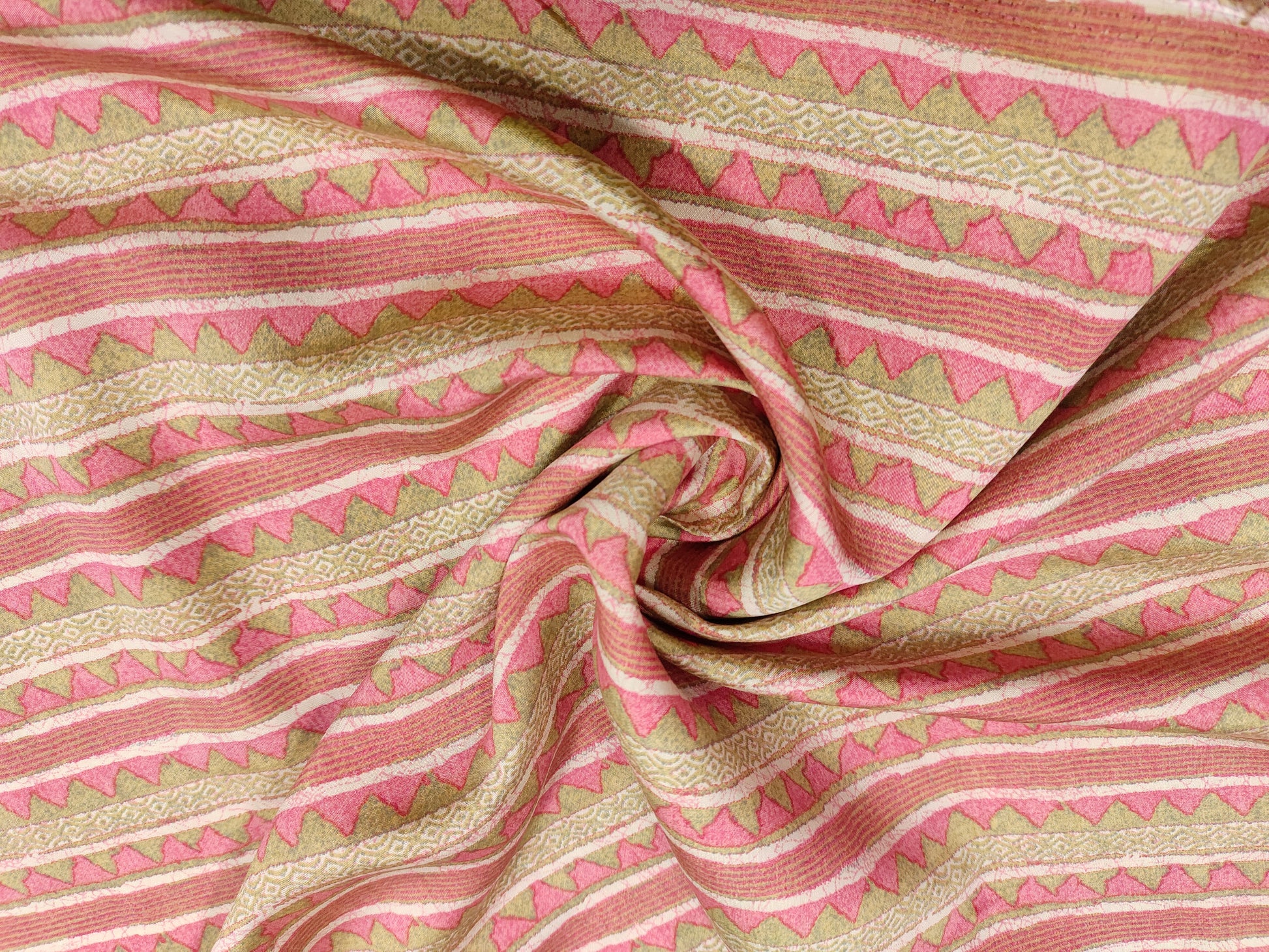 Maroon maslin fabric with digital print and gold foile