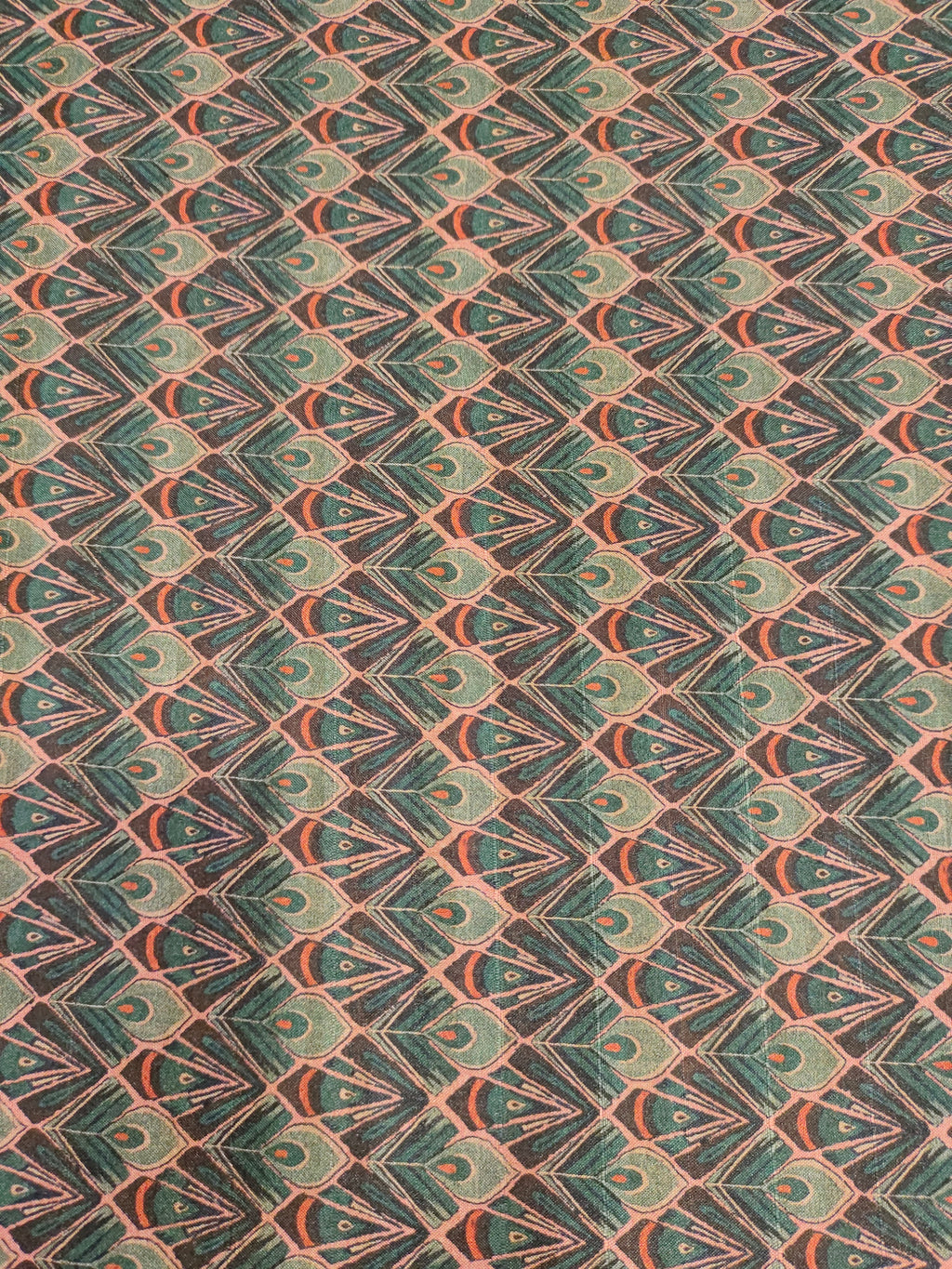 Mysore silk peacock feather digital print
