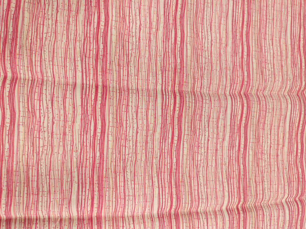 Muslin stripes fabric print with pink