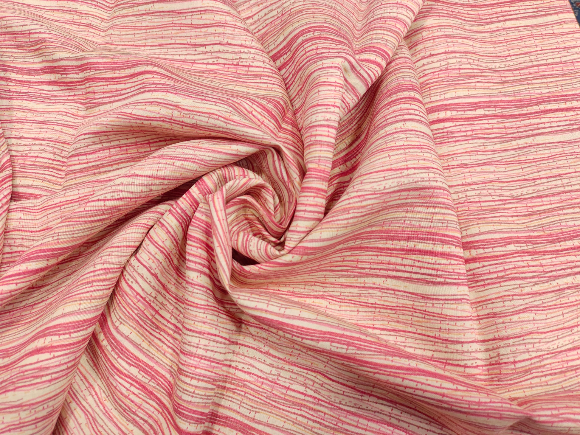 Muslin stripes fabric print with pink