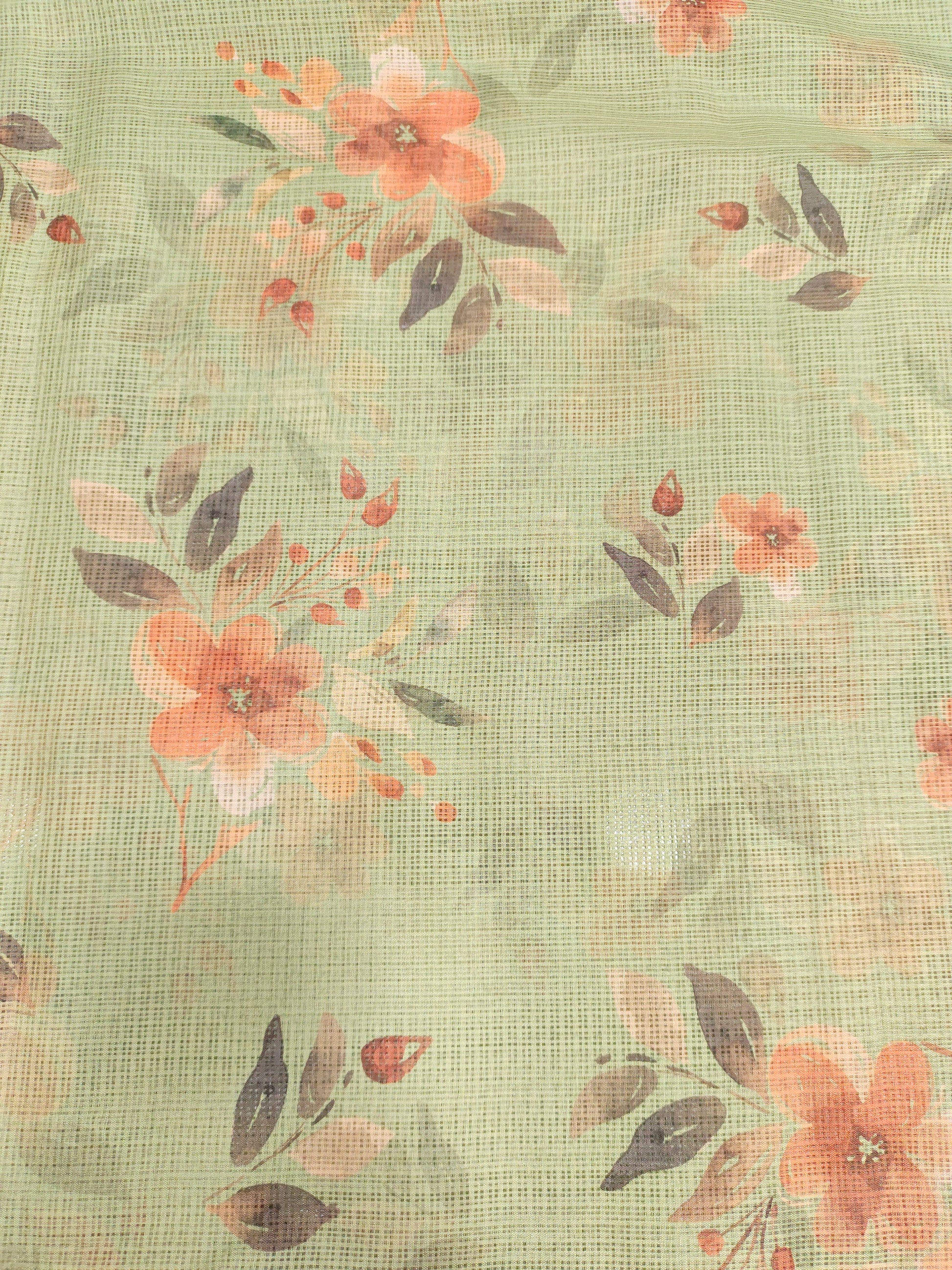 kotta pati digital print in green color