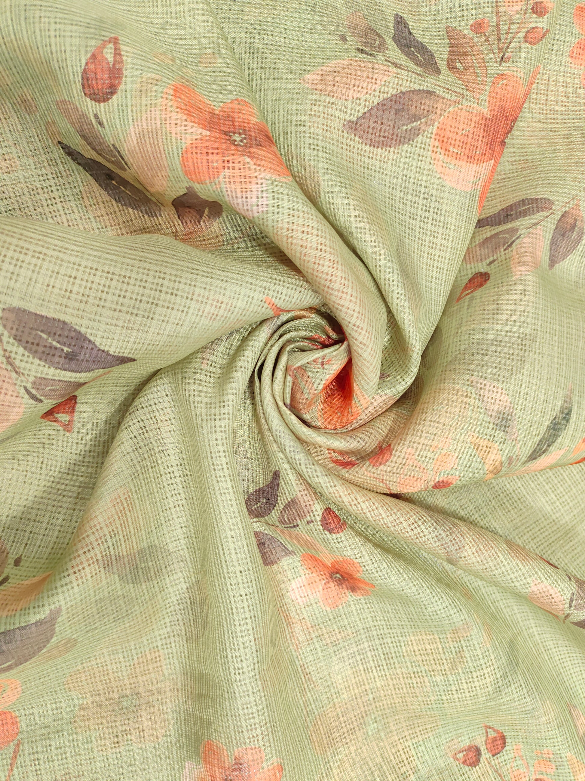 kotta pati digital print in green color