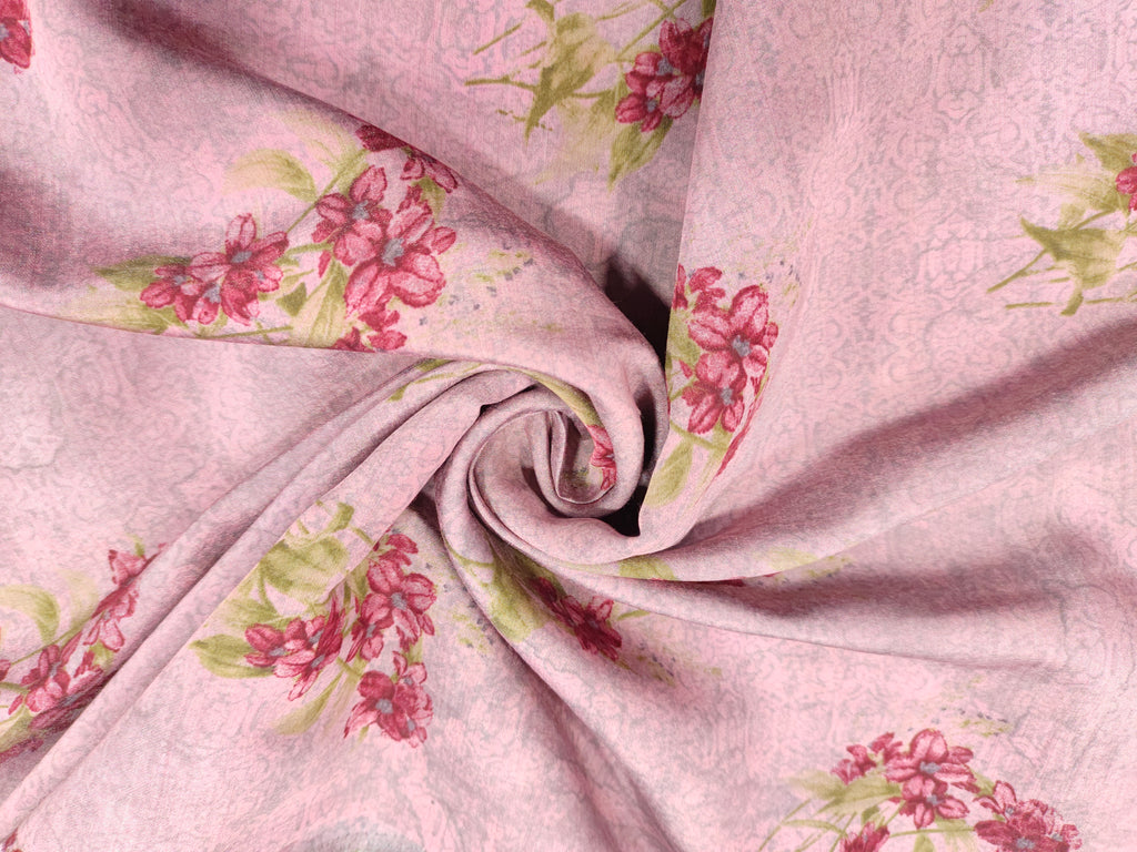 Mauve muslin fabric digital print