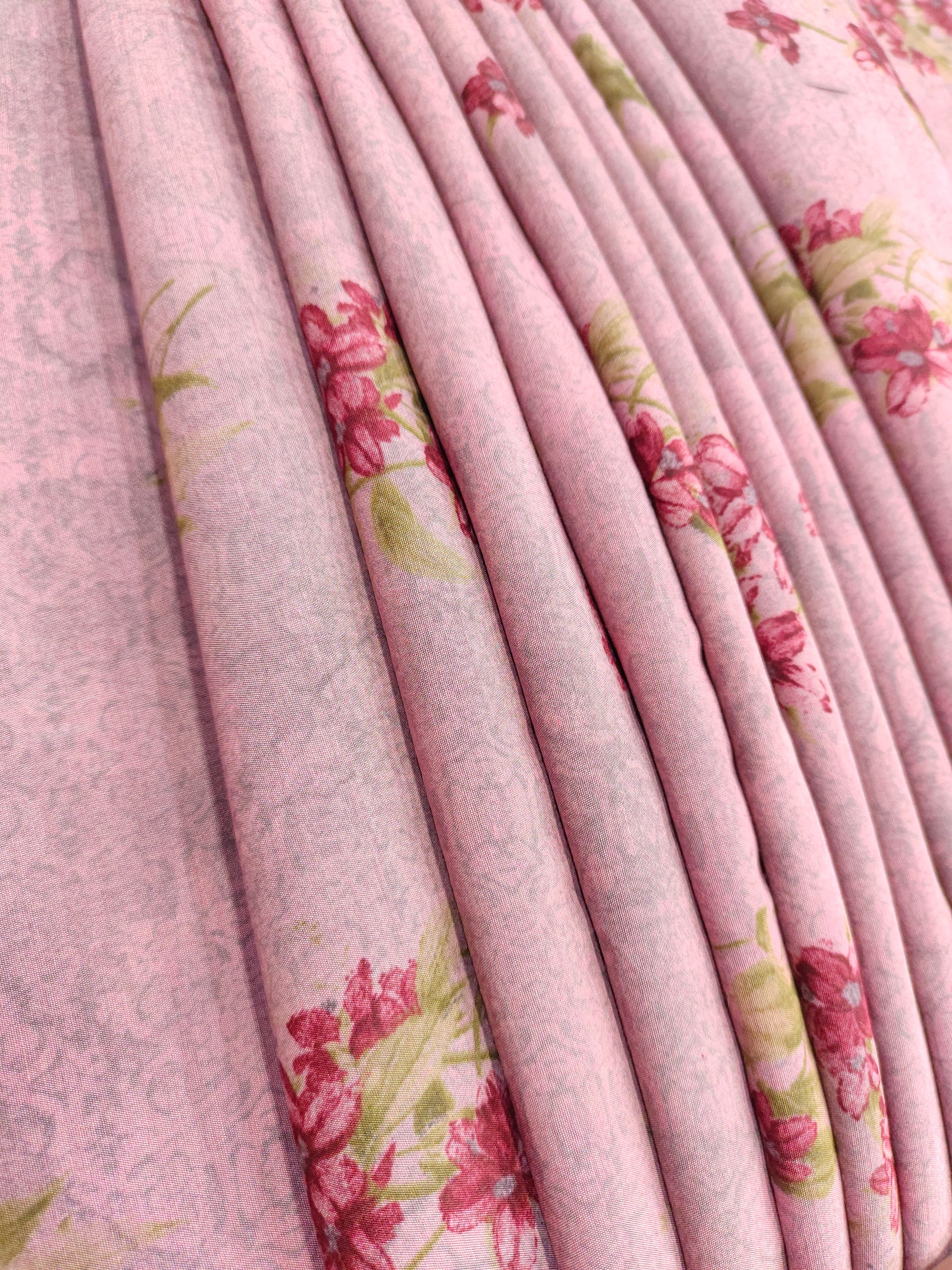 Mauve muslin fabric digital print