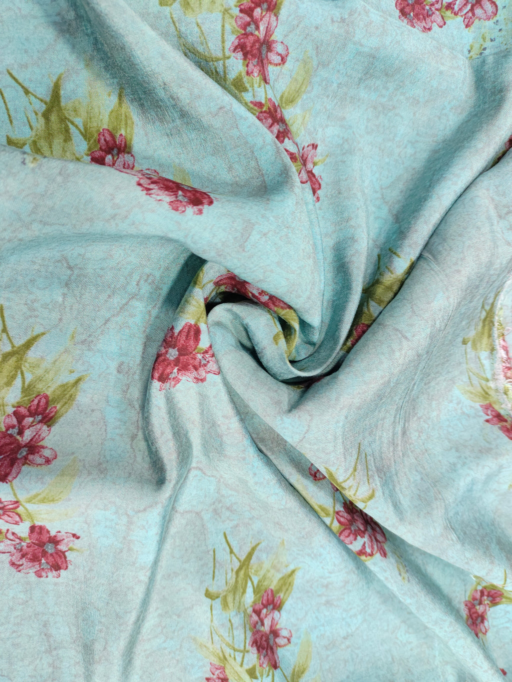 Grey muslin fabric with maroon digital print