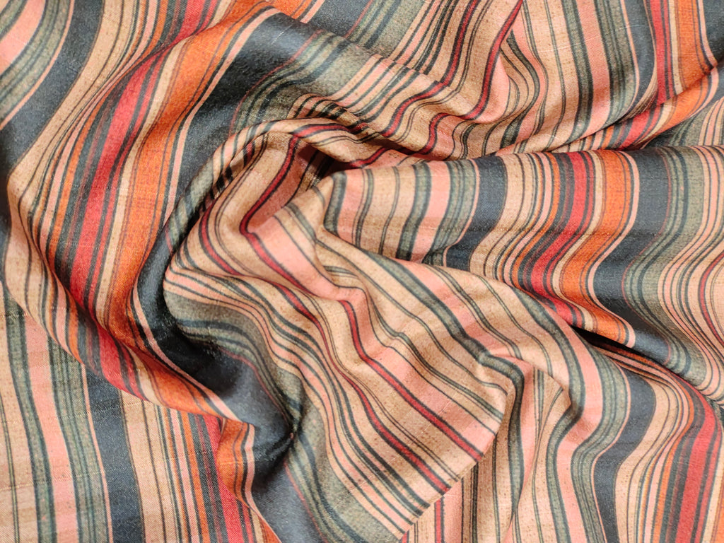 Stripes mysore silk fabric with digital print