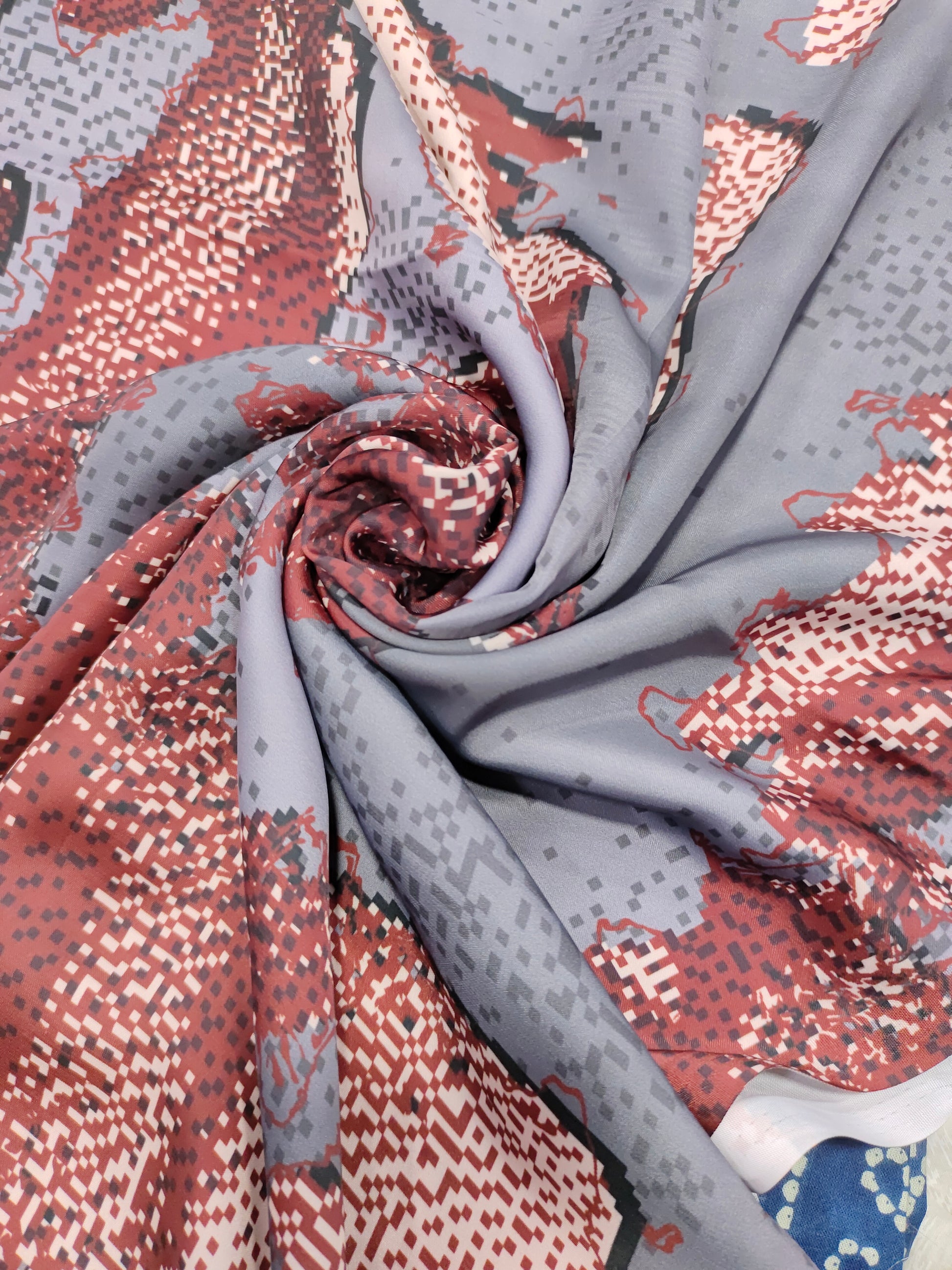 Modal satin digital print fabric