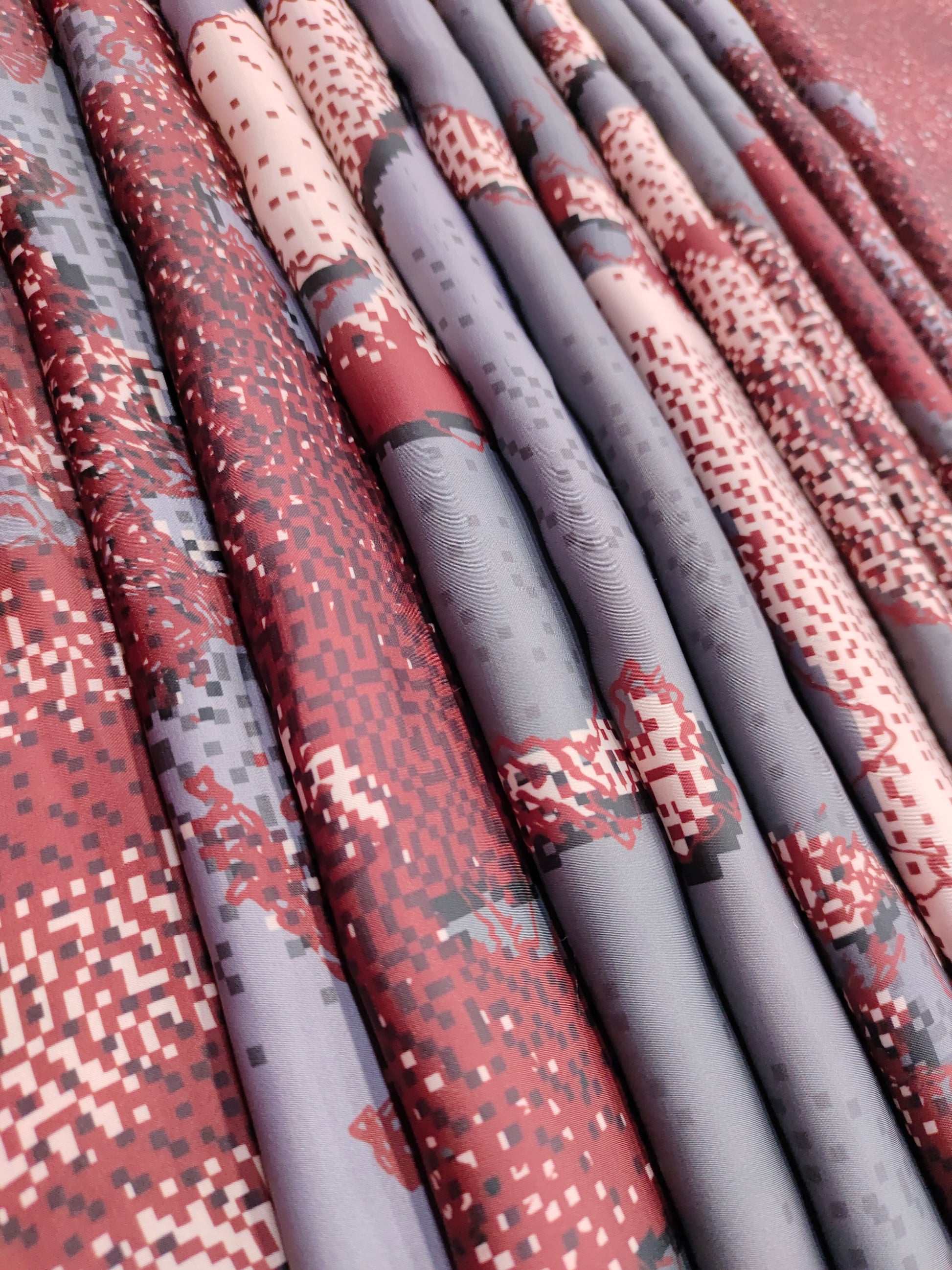 Modal satin digital print fabric