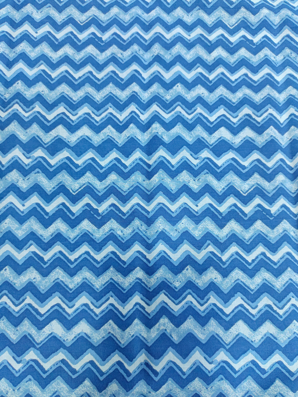Blue screen print fabric