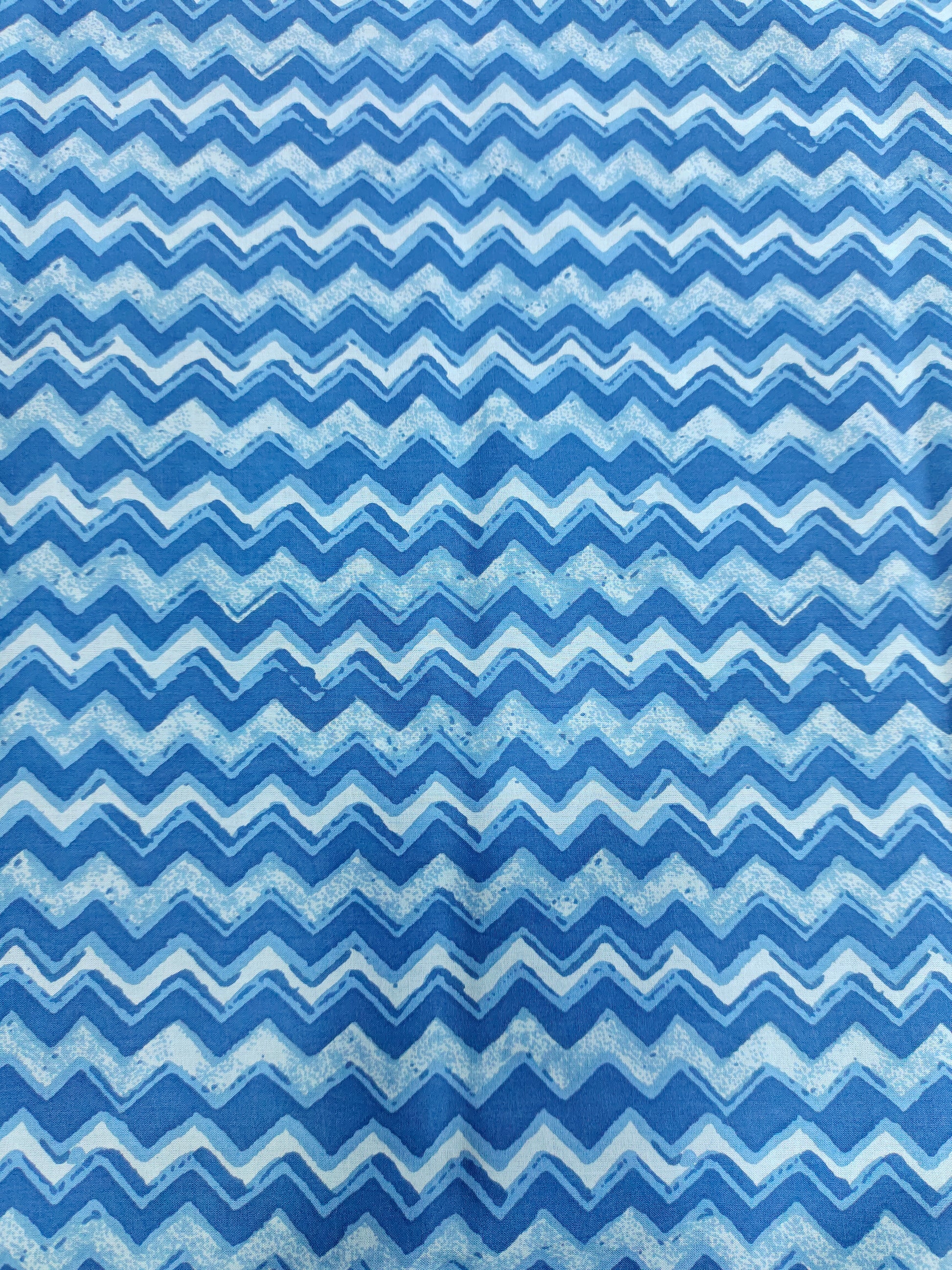 Blue screen print fabric