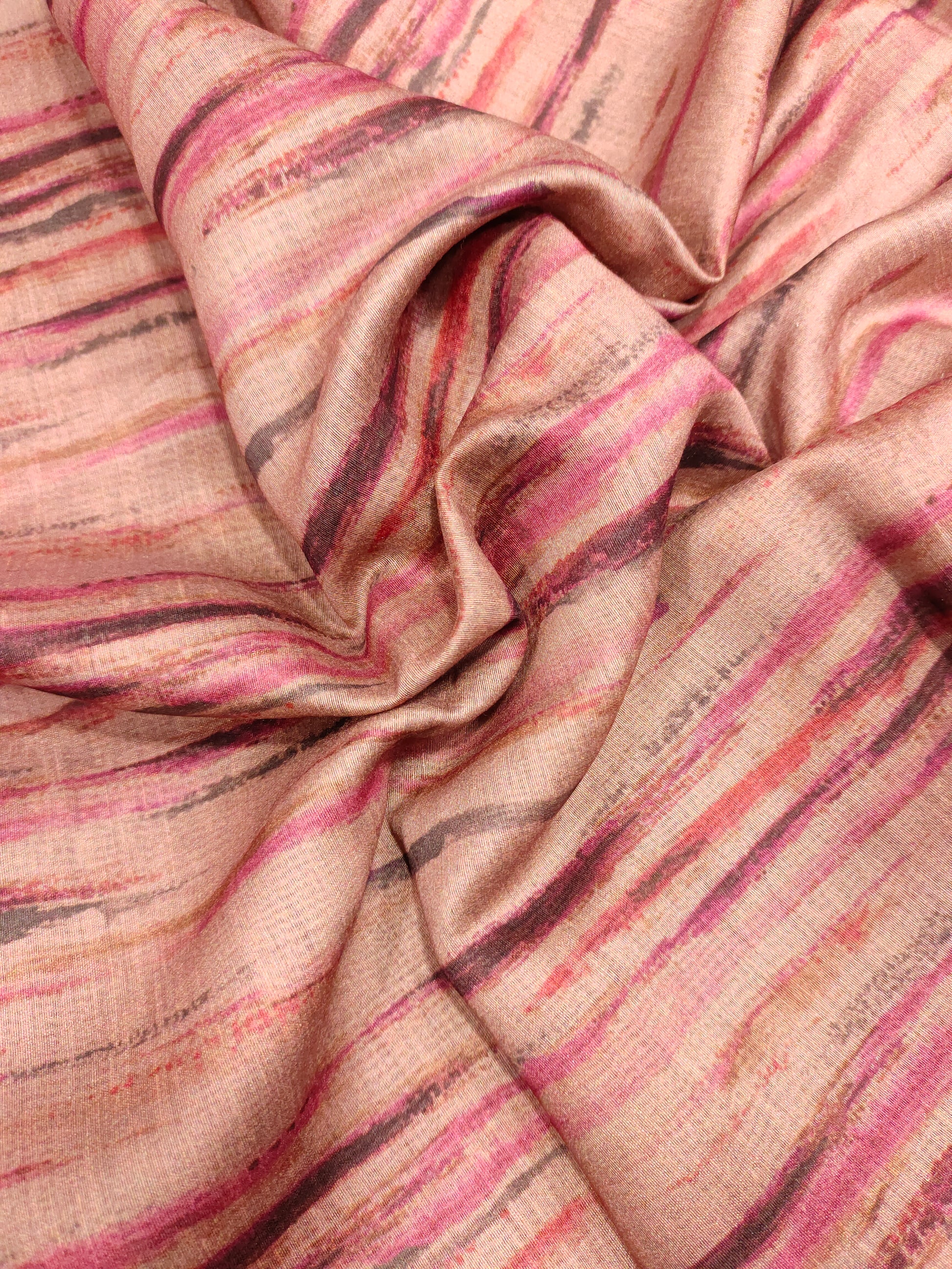 Muslin stripes fabric print with wine color