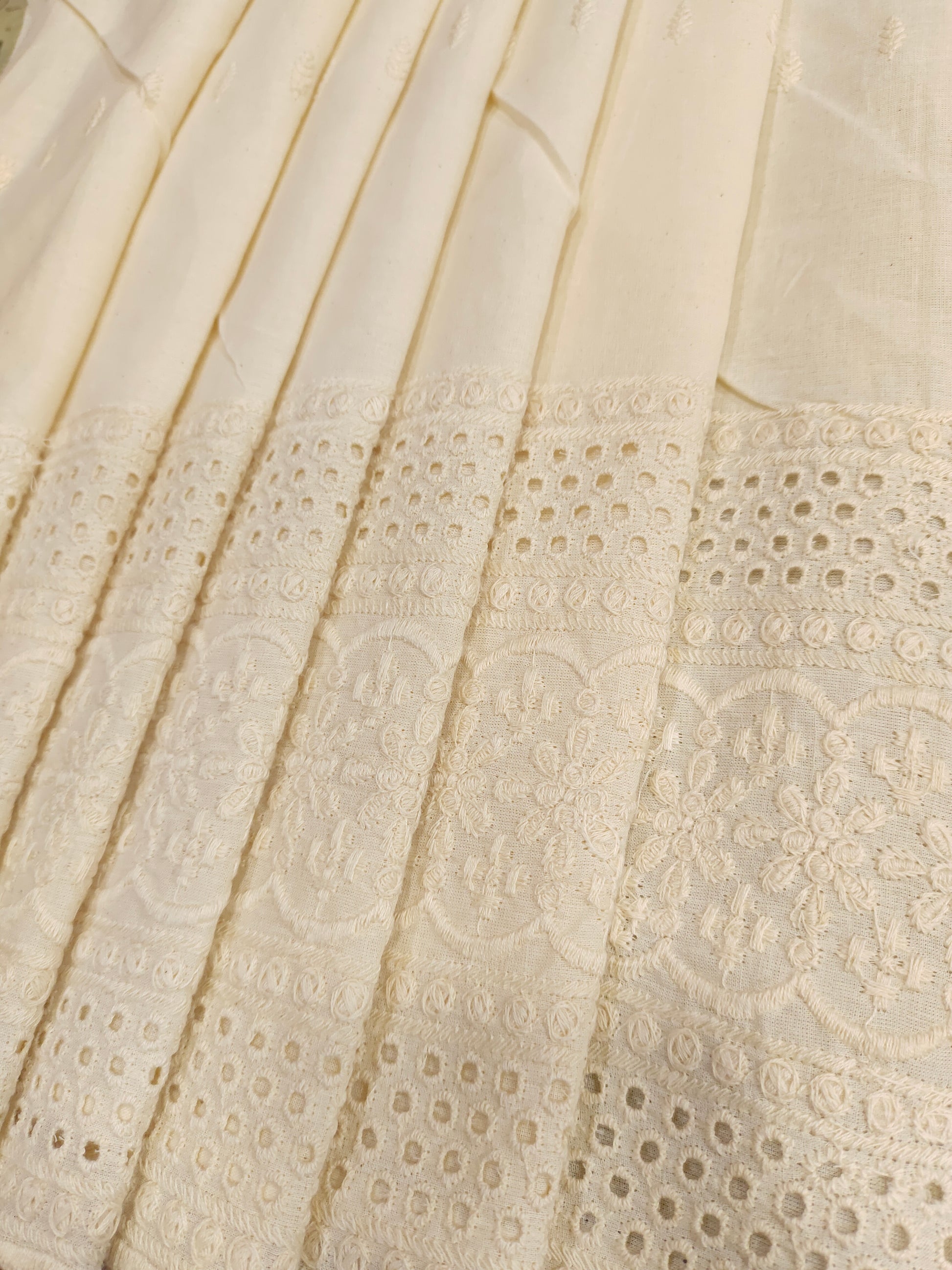 Off white daman embroidered fabric