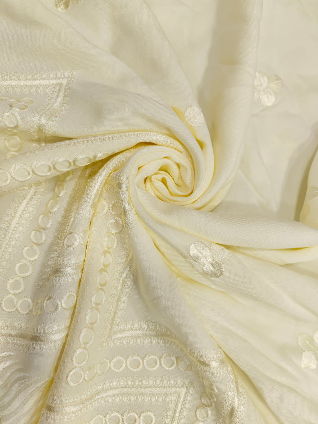 Cream Rayon daman embroidery