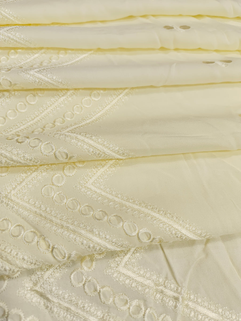 Cream Rayon daman embroidery