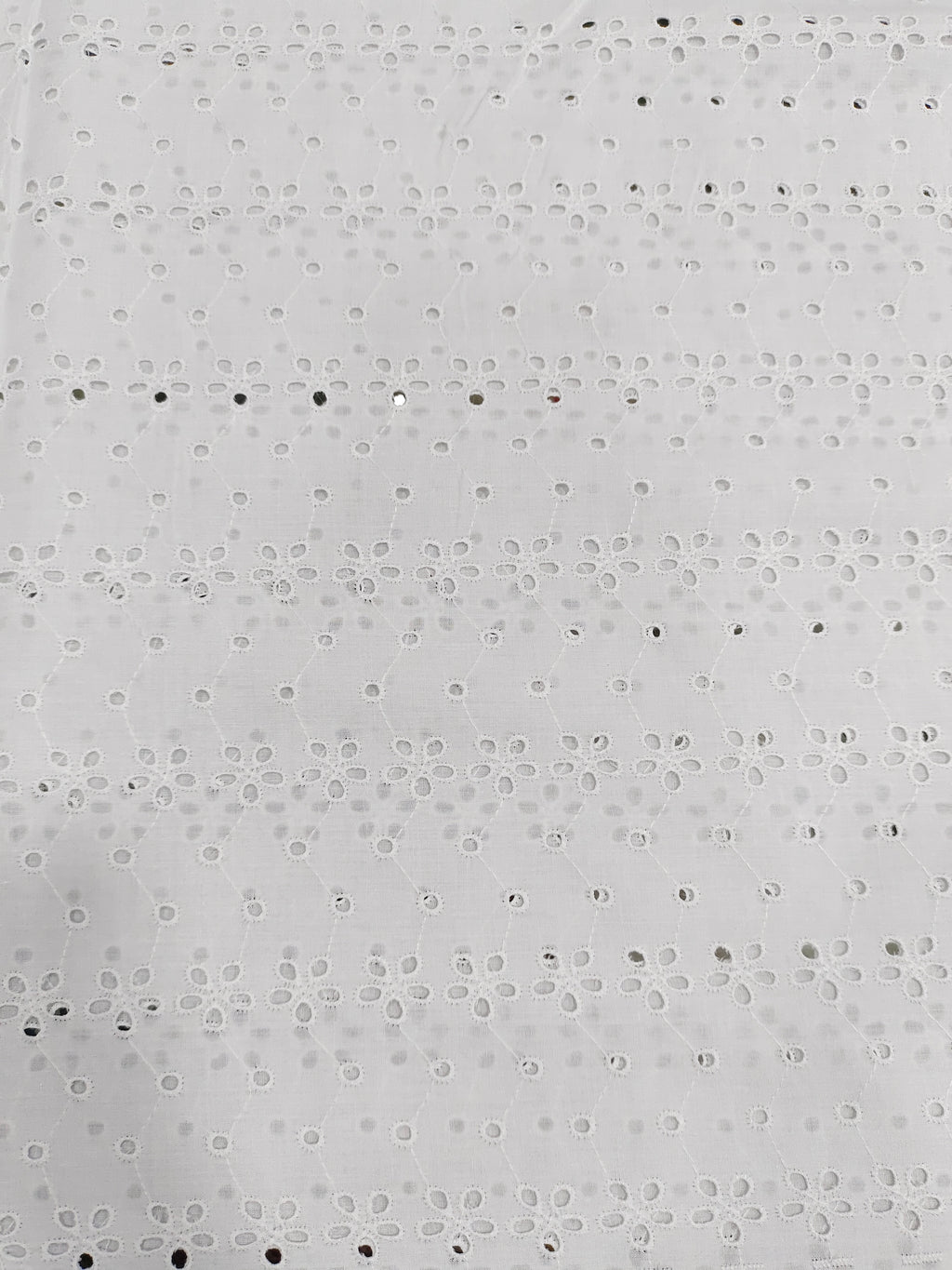 OffWhite cotton fabric cut work embroidery