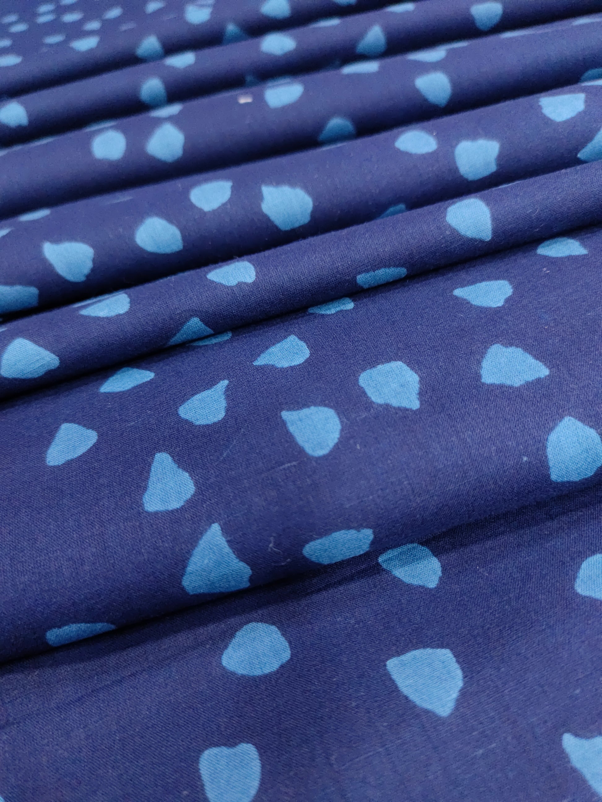 Navy with blue colour cotton Screen Print