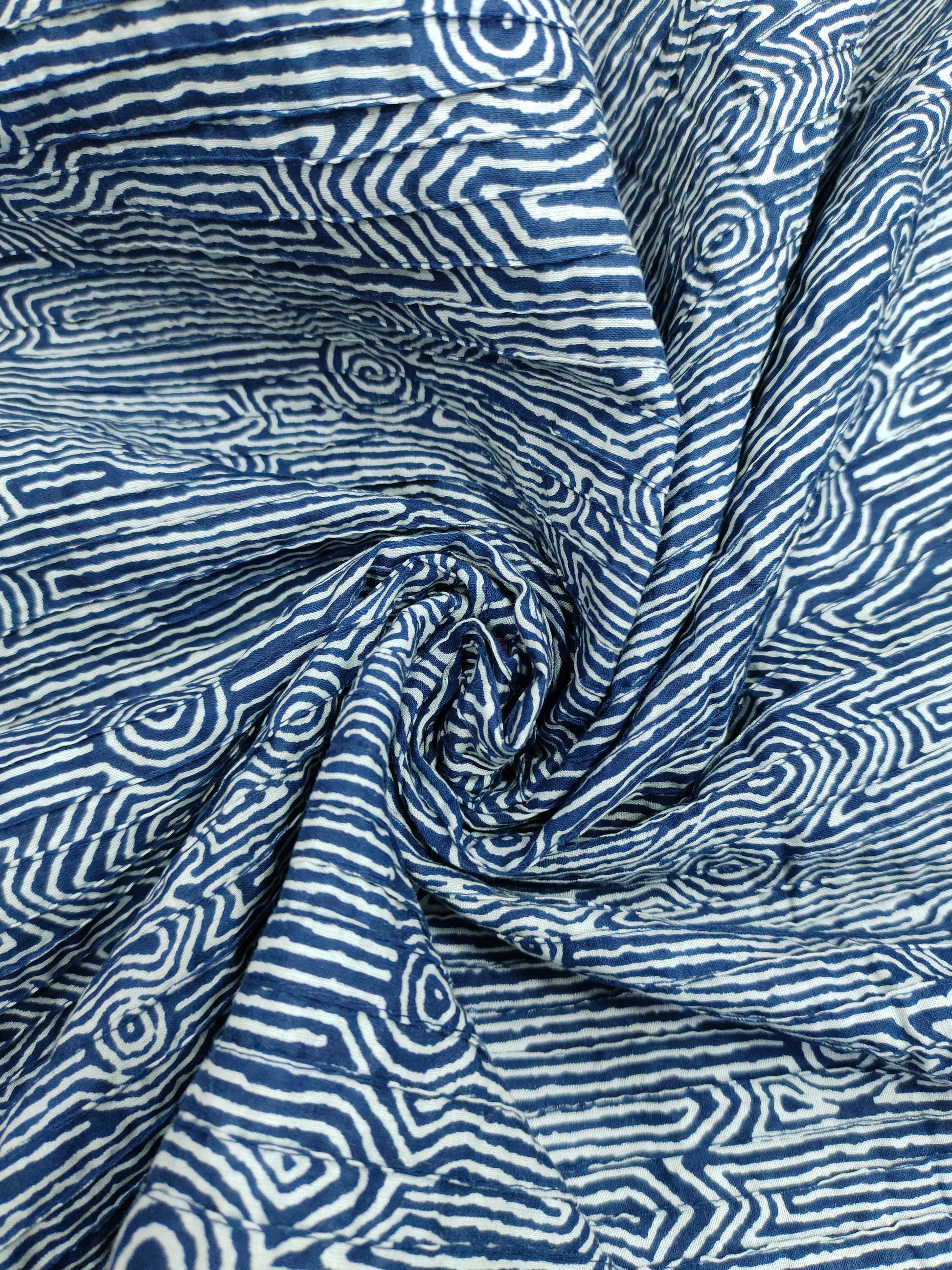 Indigo pintucks fabric in blue color
