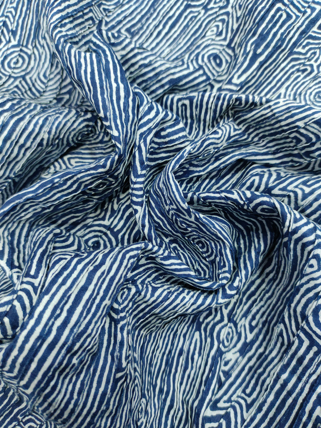 Indigo pintucks fabric in blue color