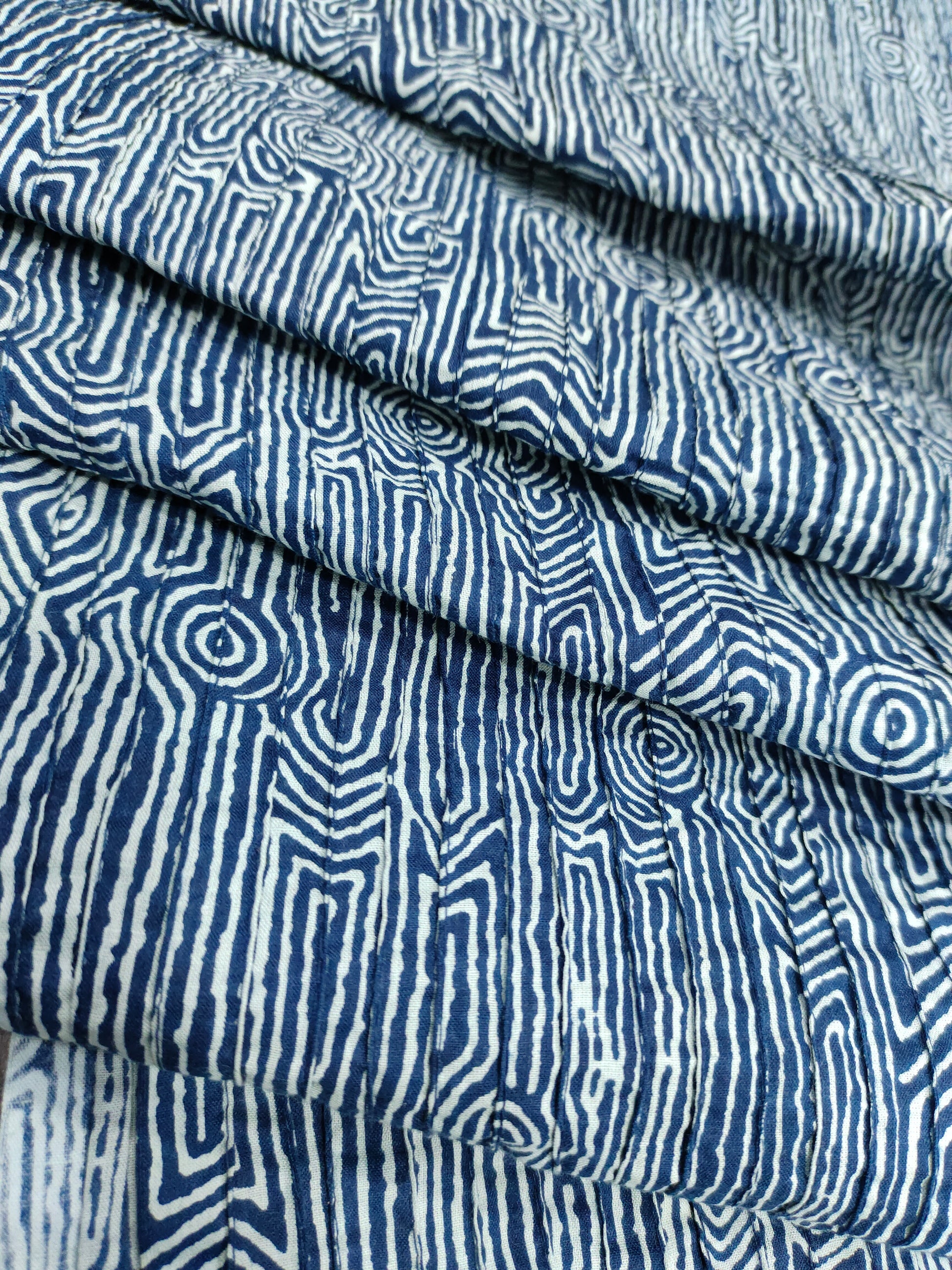 Indigo pintucks fabric in blue color