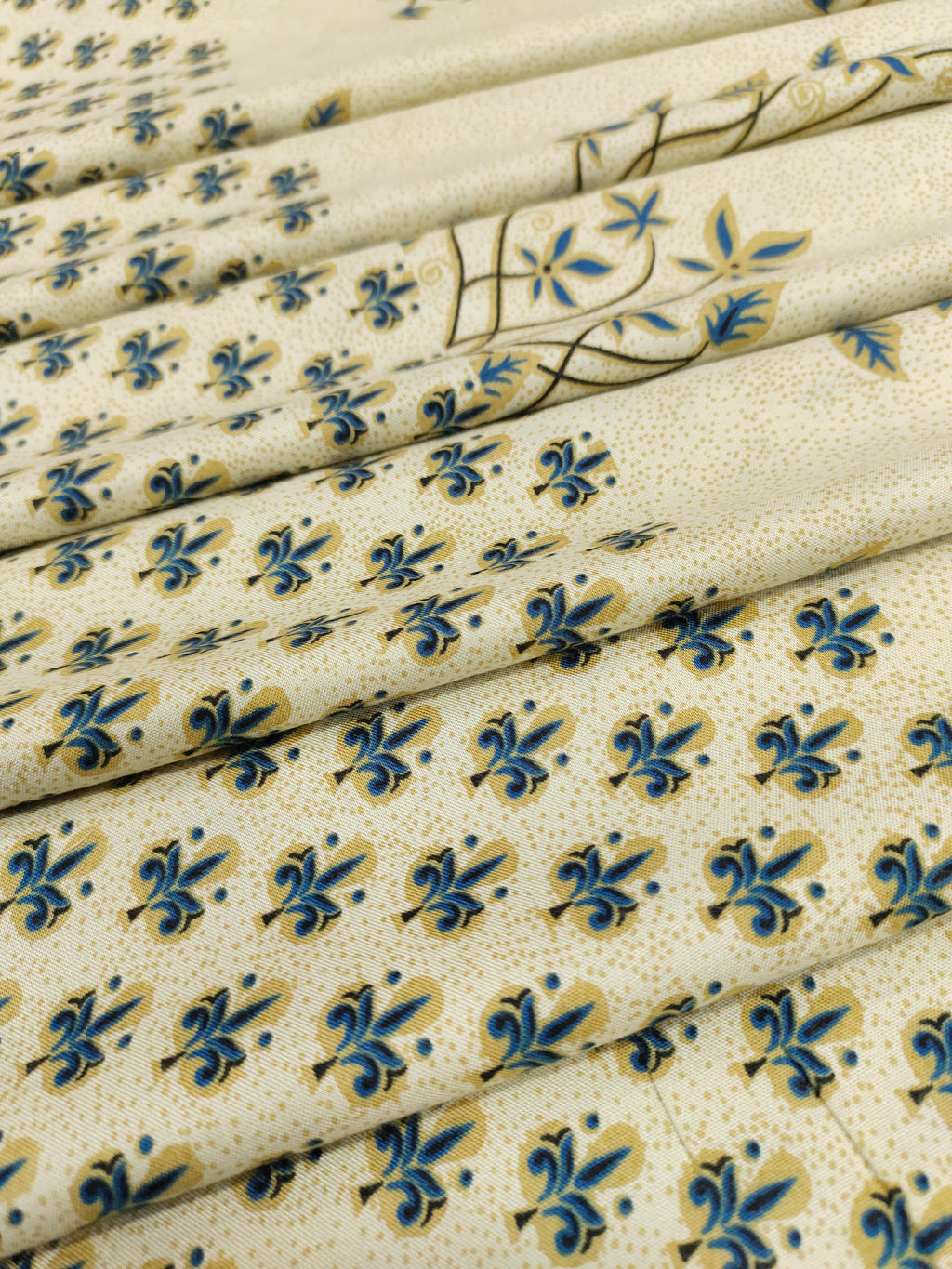 Beige base with floral & daman motifs