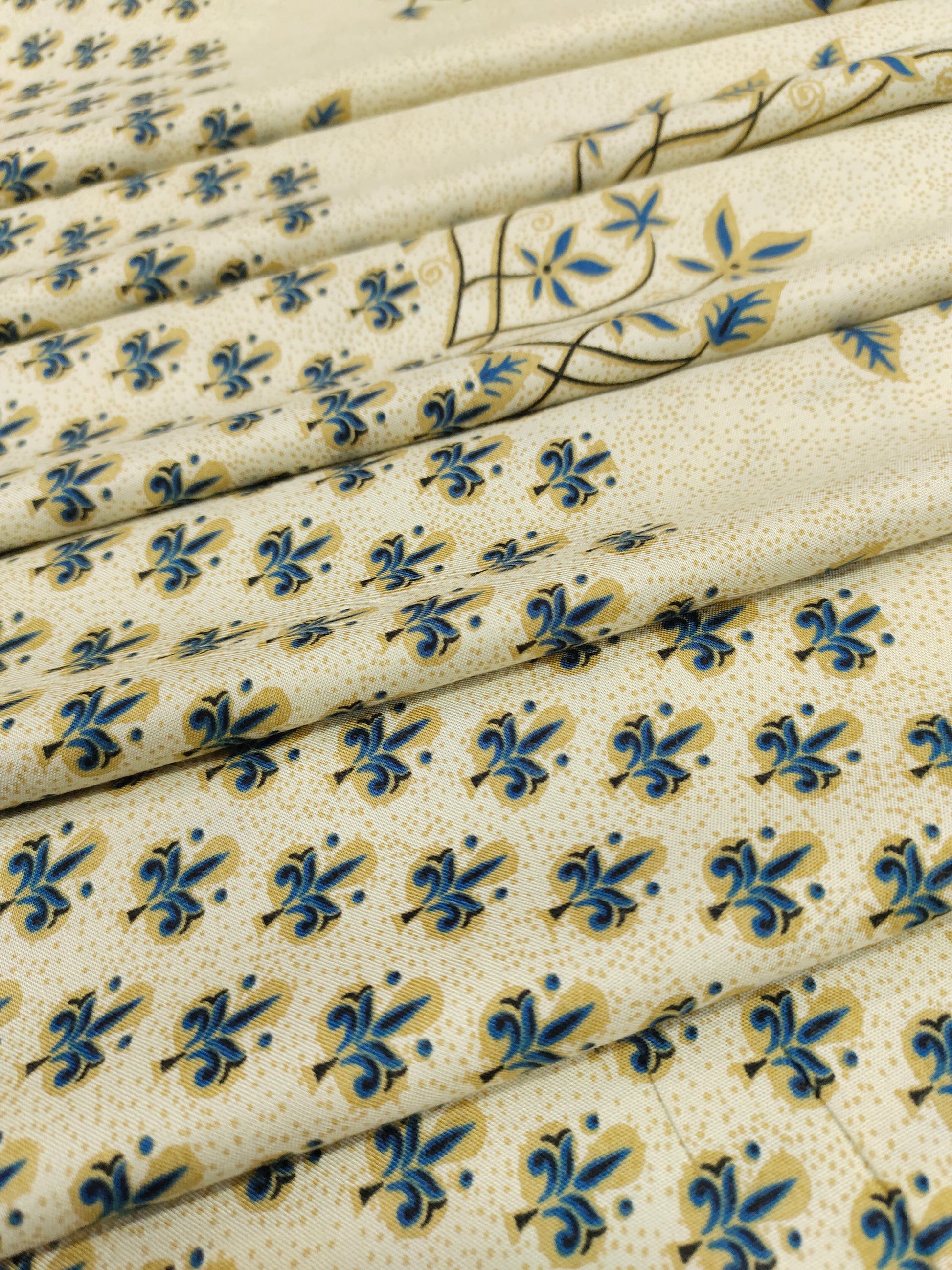 Beige base with floral & daman motifs