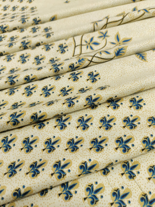 Beige base with floral & daman motifs
