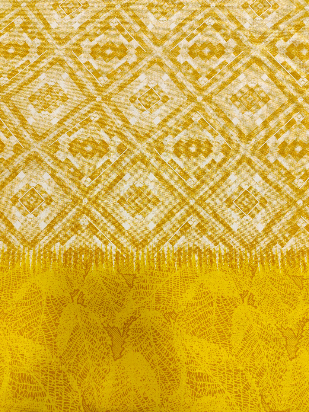 Yellow Rayon fabric with daman border