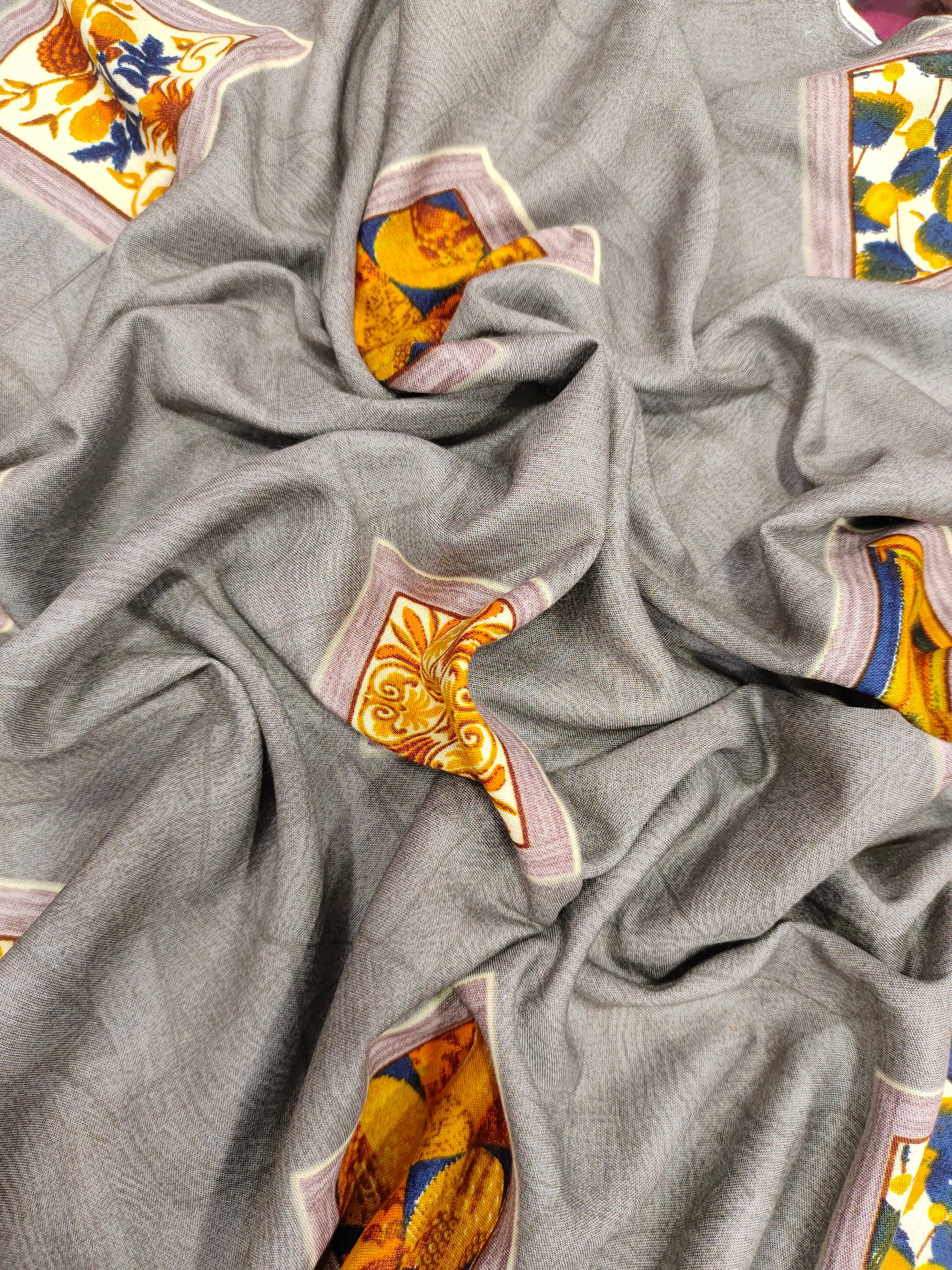 Dark Grey with square print