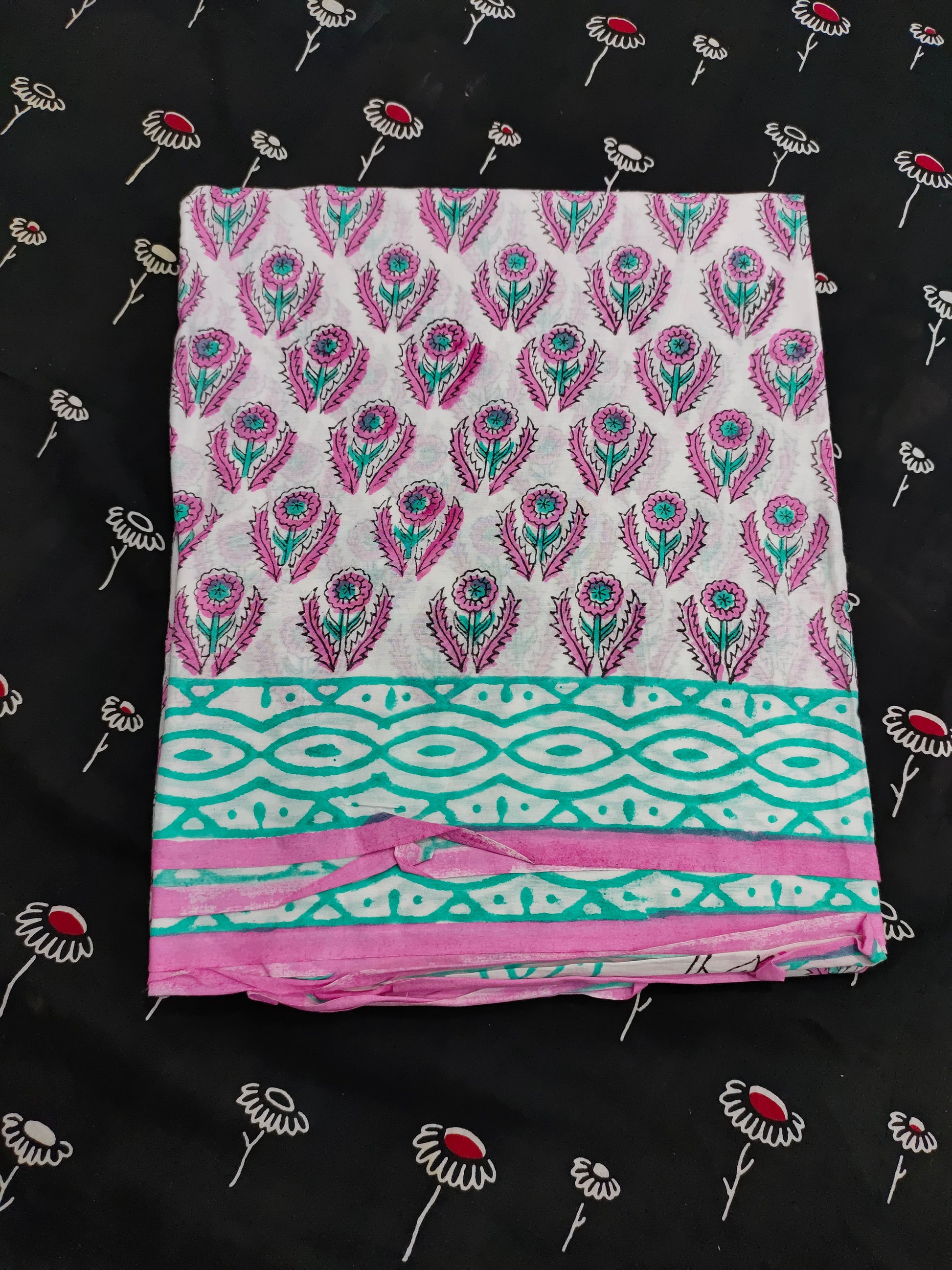 Mul cotton jaipur handblock printed saree