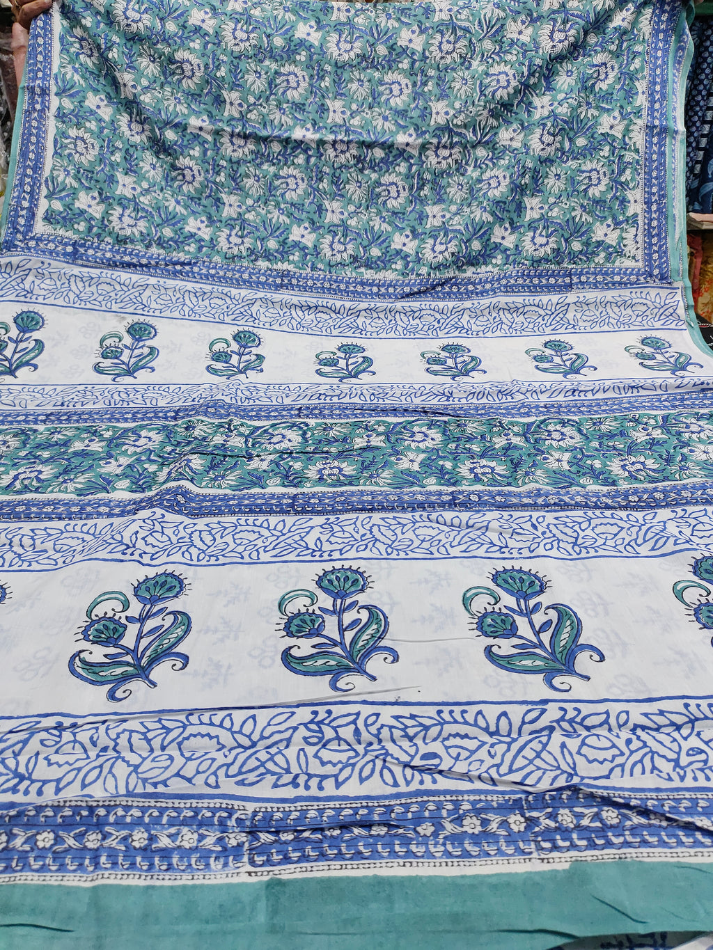Cotton mulmul saree in pigment