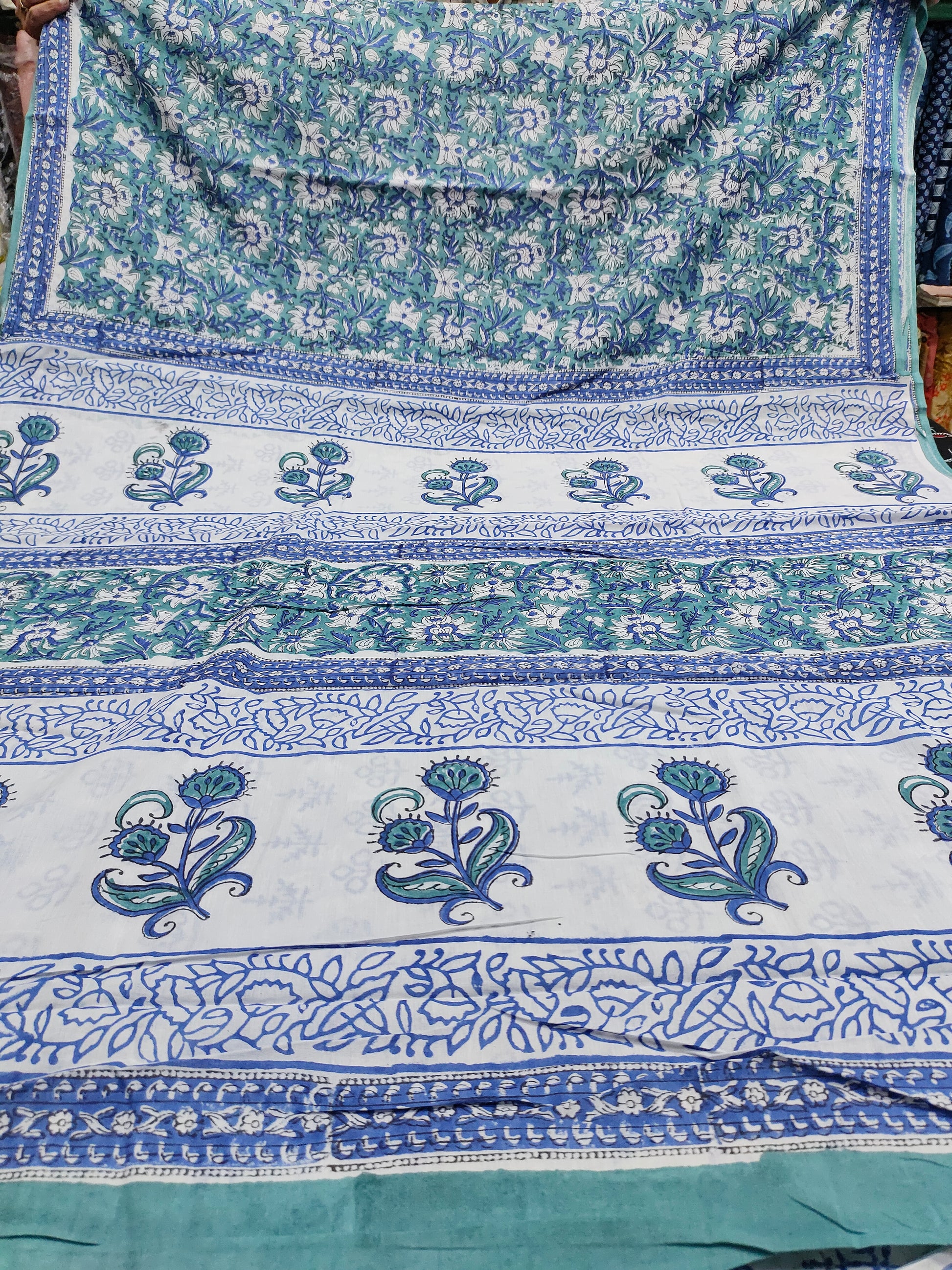 Cotton mulmul saree in pigment