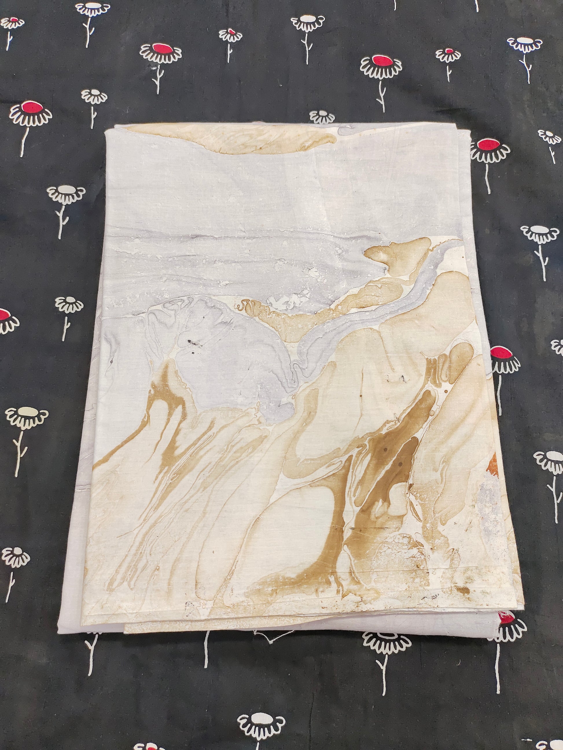 Cotton saree in cloud print