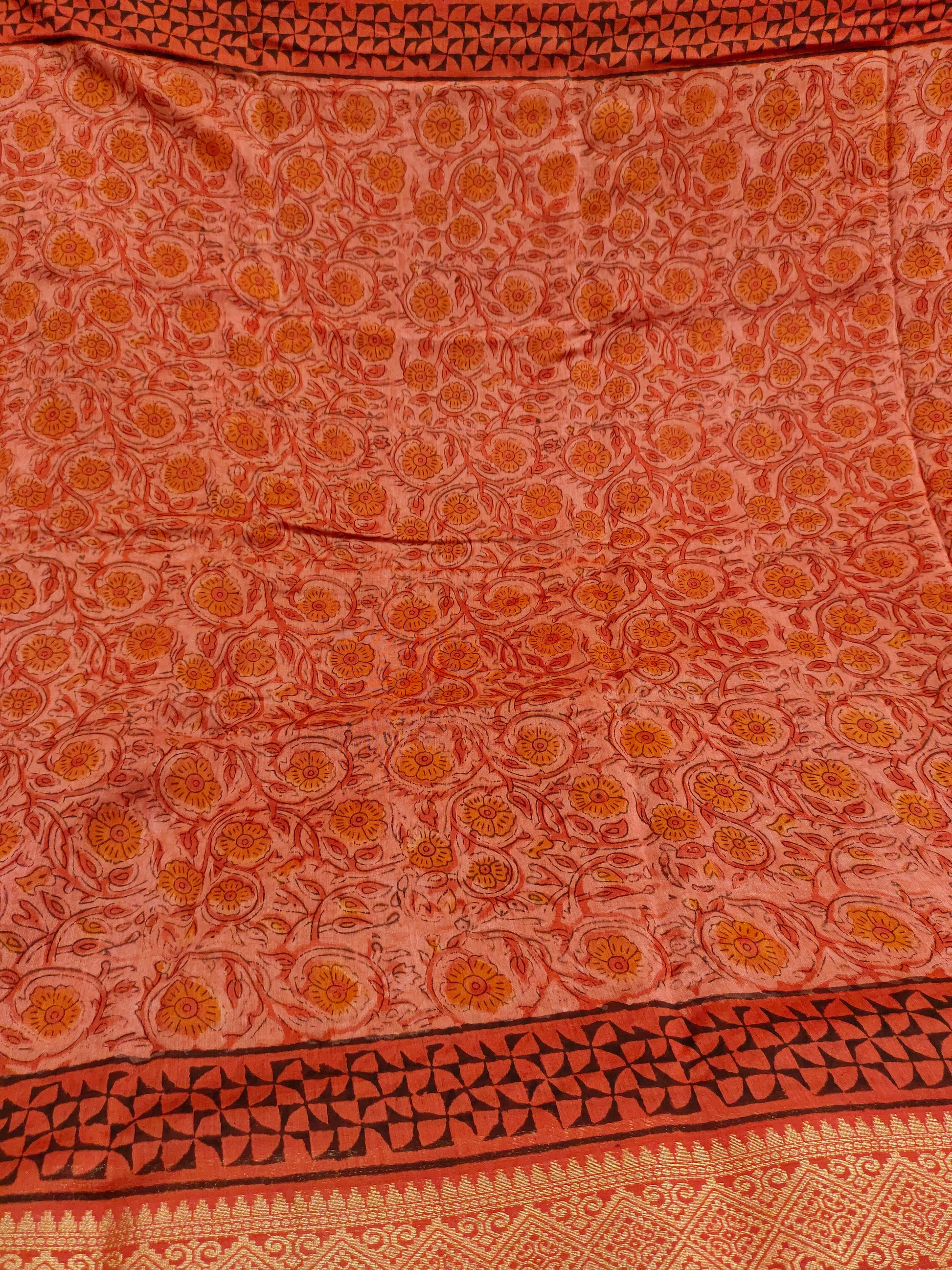 Silk sico border in ajrak print