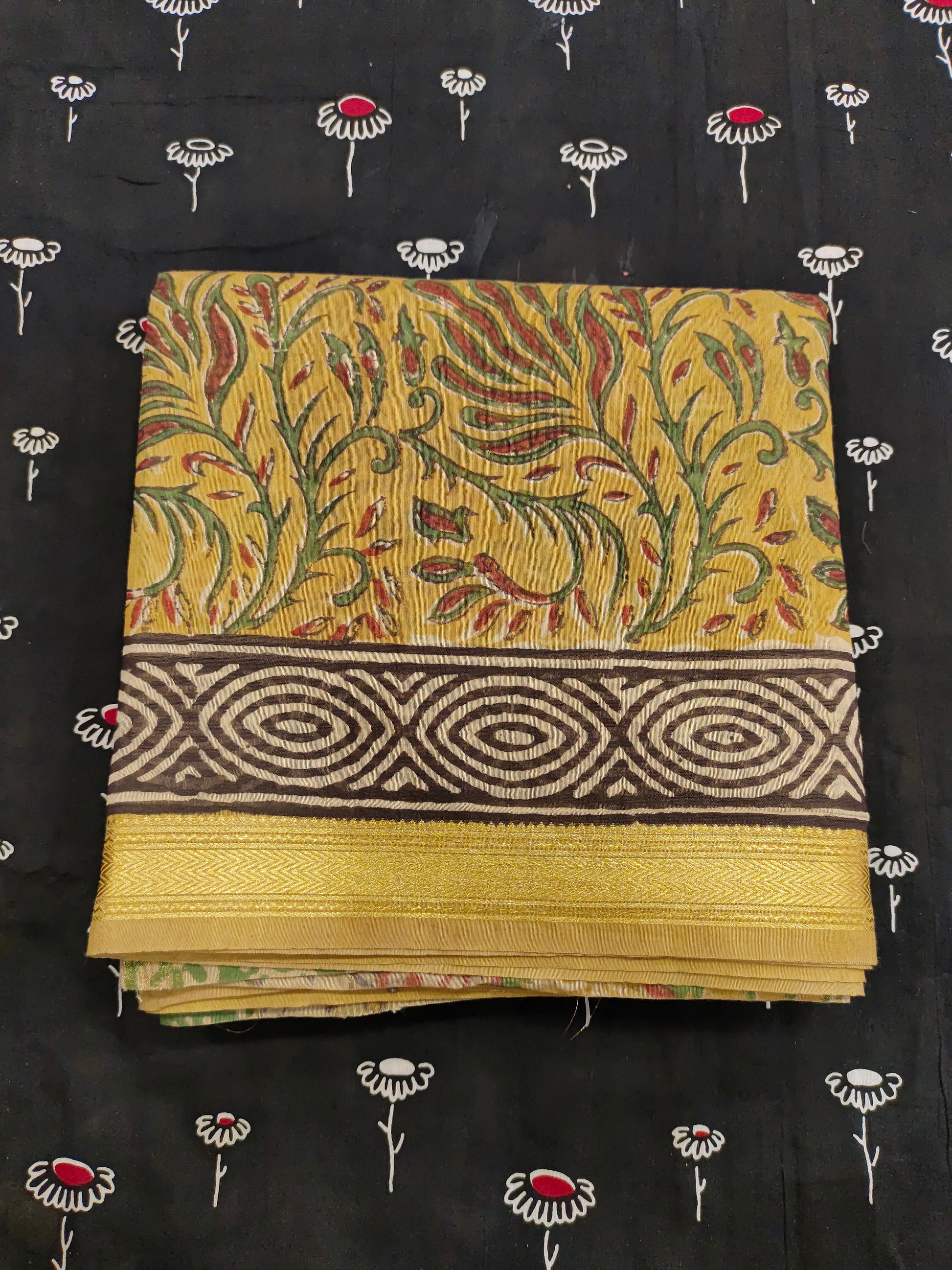 Semi maheshwari silk in bagru print
