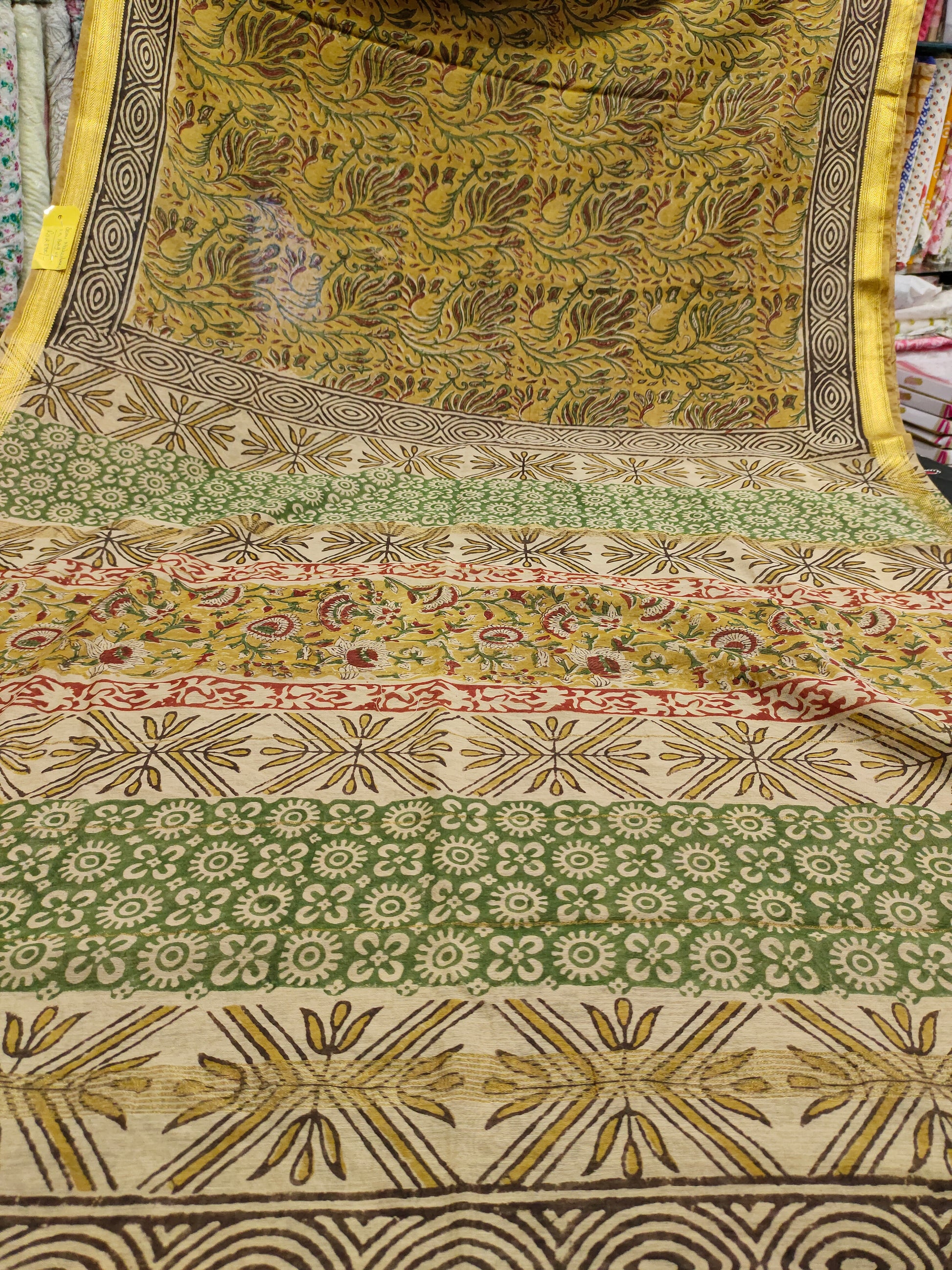 Semi maheshwari silk in bagru print