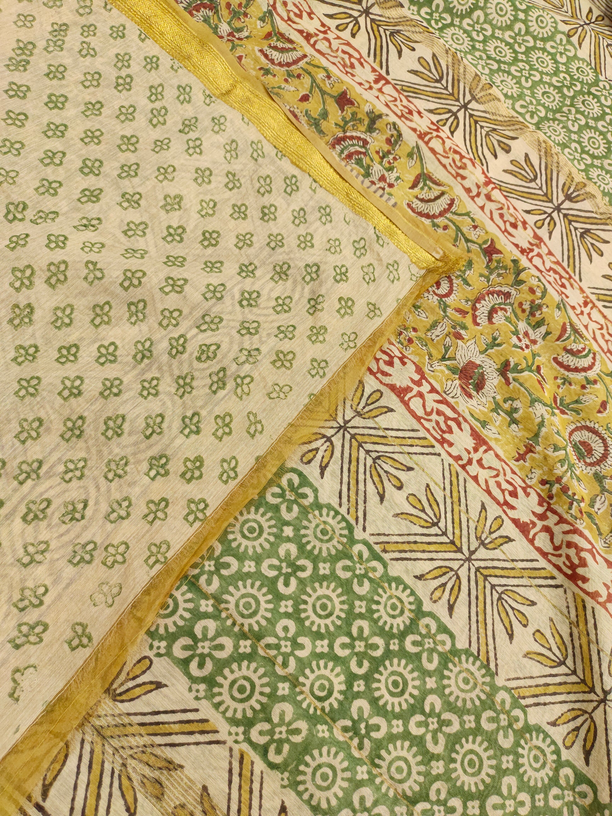 Semi maheshwari silk in bagru print