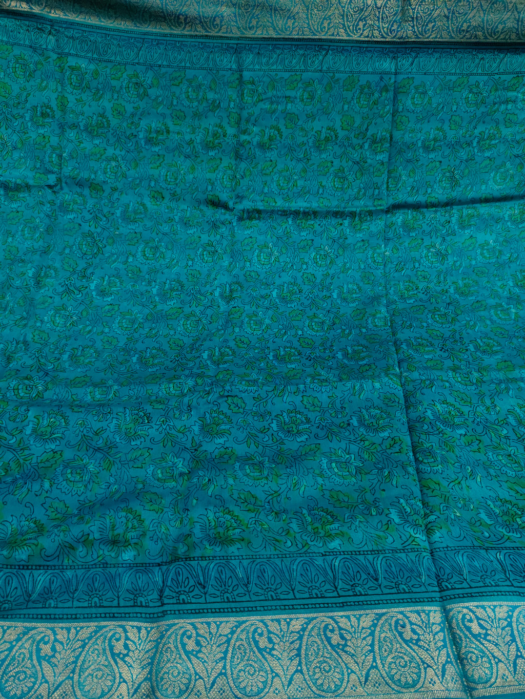 Silk sico border in ajrak print