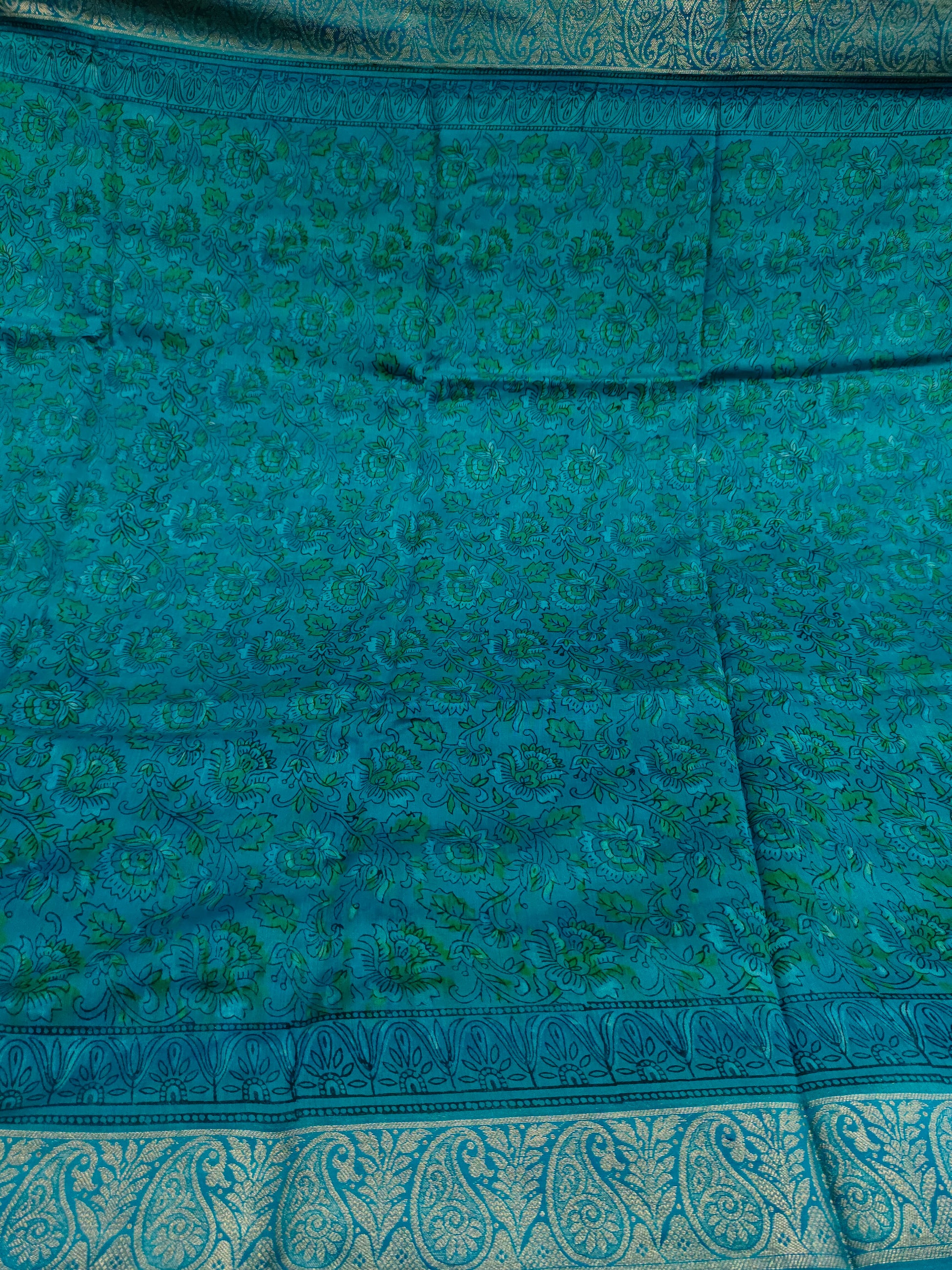 Silk sico border in ajrak print