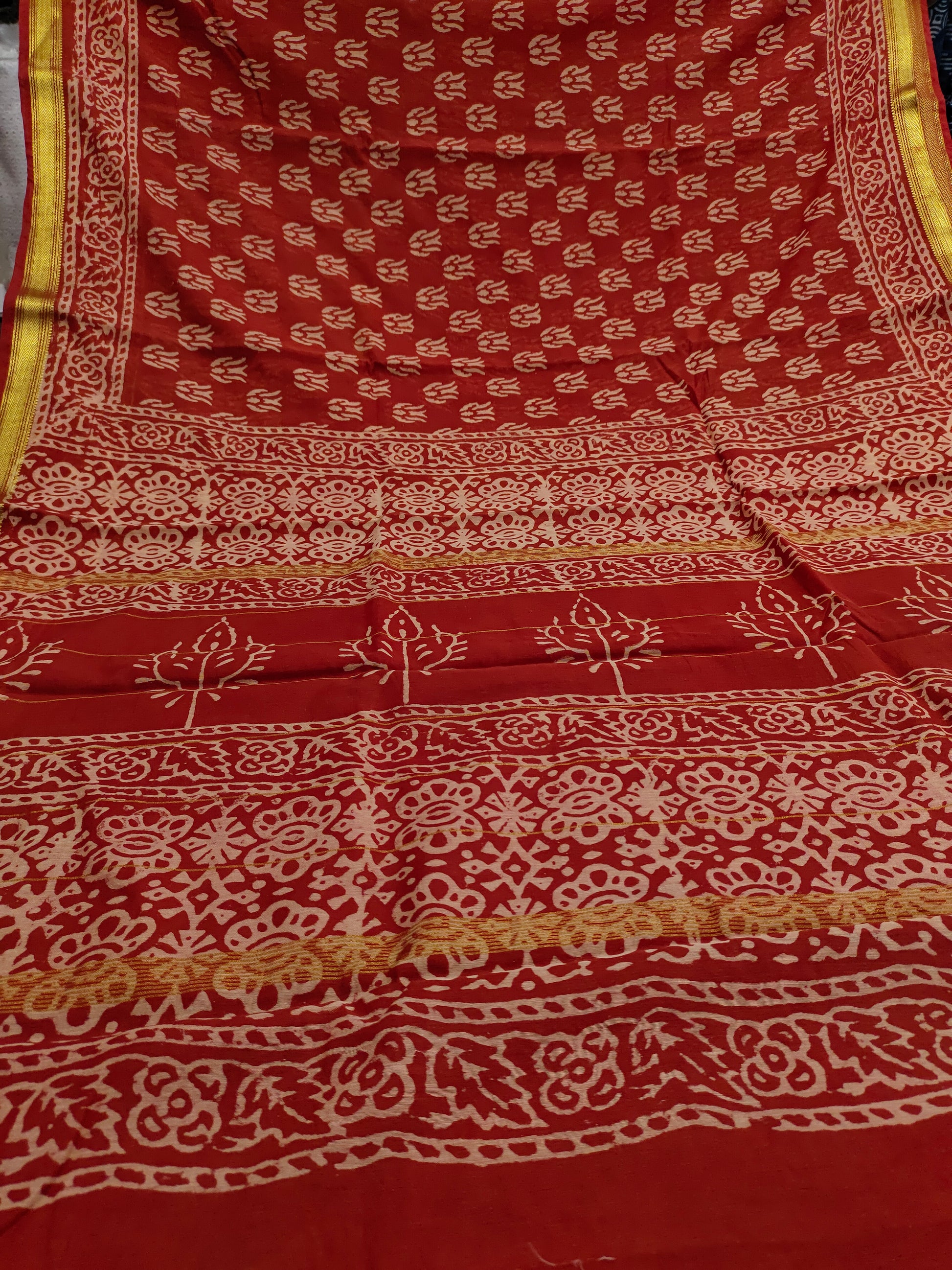 Semi maheshwari silk in bagru print