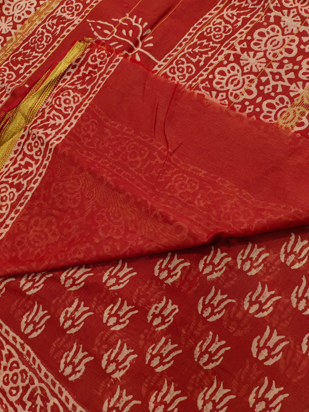 Semi maheshwari silk in bagru print